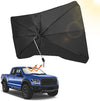 Windshield Sun Shade Umbrella Compatible with F150, for Full-Size Pickup Truck, 360° Rotation Bendable Shaft Foldable(61''x 30'')