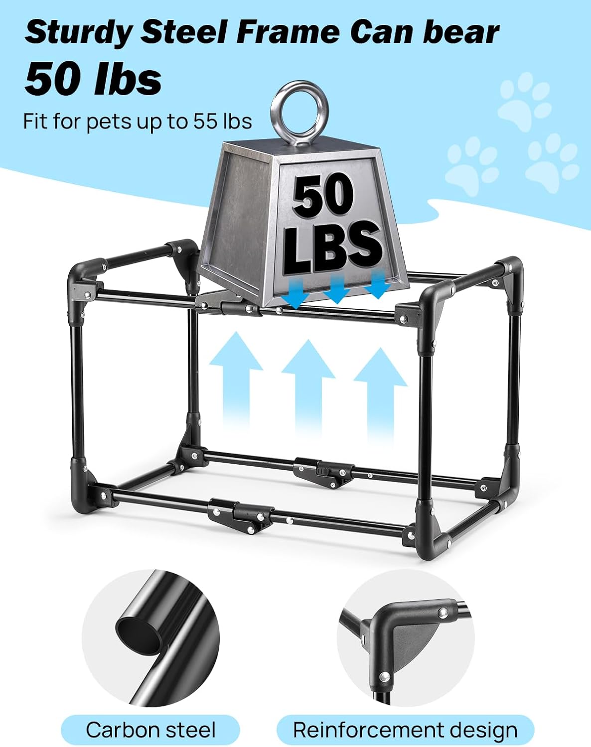 32” Collapsible Dog Crate for Car Travel, Portable Foldable Pet Crate