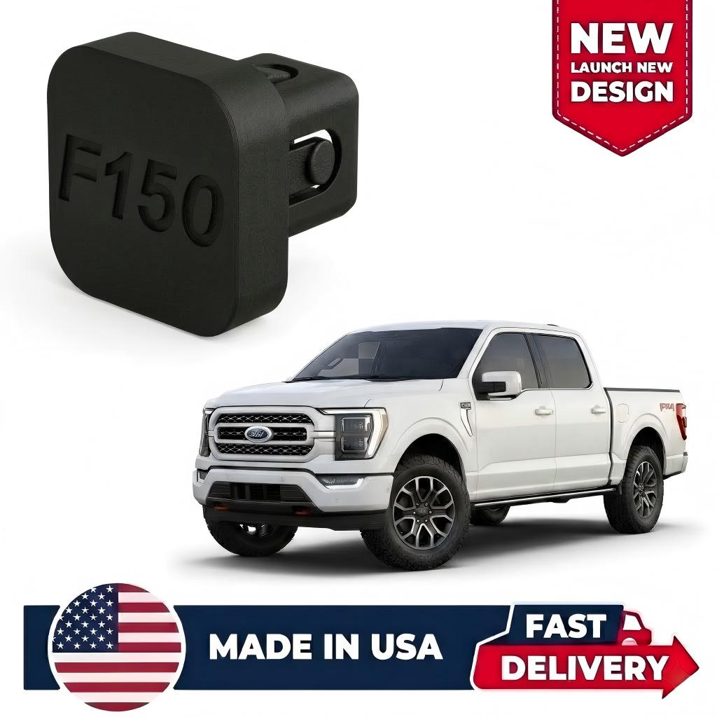Joytutus 3D Printed F150 Trailer Hitch Cover | Anti-Break ABS Black Snap-in Hitch Receiver Plug for Ford F-150