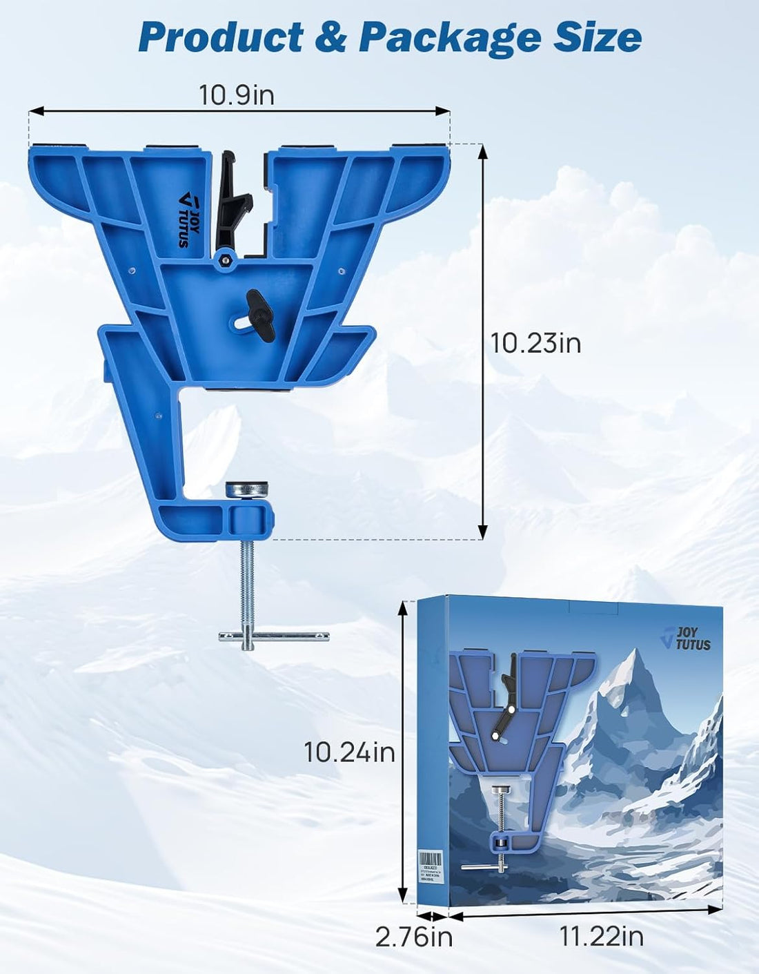 JOYTUTUS Ski and Snowboard Vises for Tuning, Edges and Waxing, Non-Slip Snowboard Clamp with Rubber Pads, Vice Grips for Ski/Snowboard Tuning Equipment，2 Pieces Set