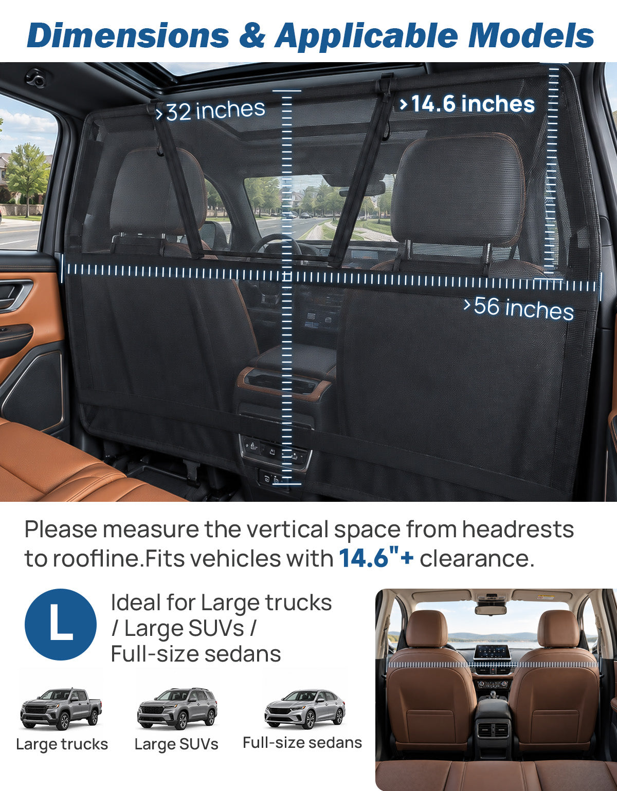2026 Upgraded Dog Car Barrier with Zippered Mesh Window