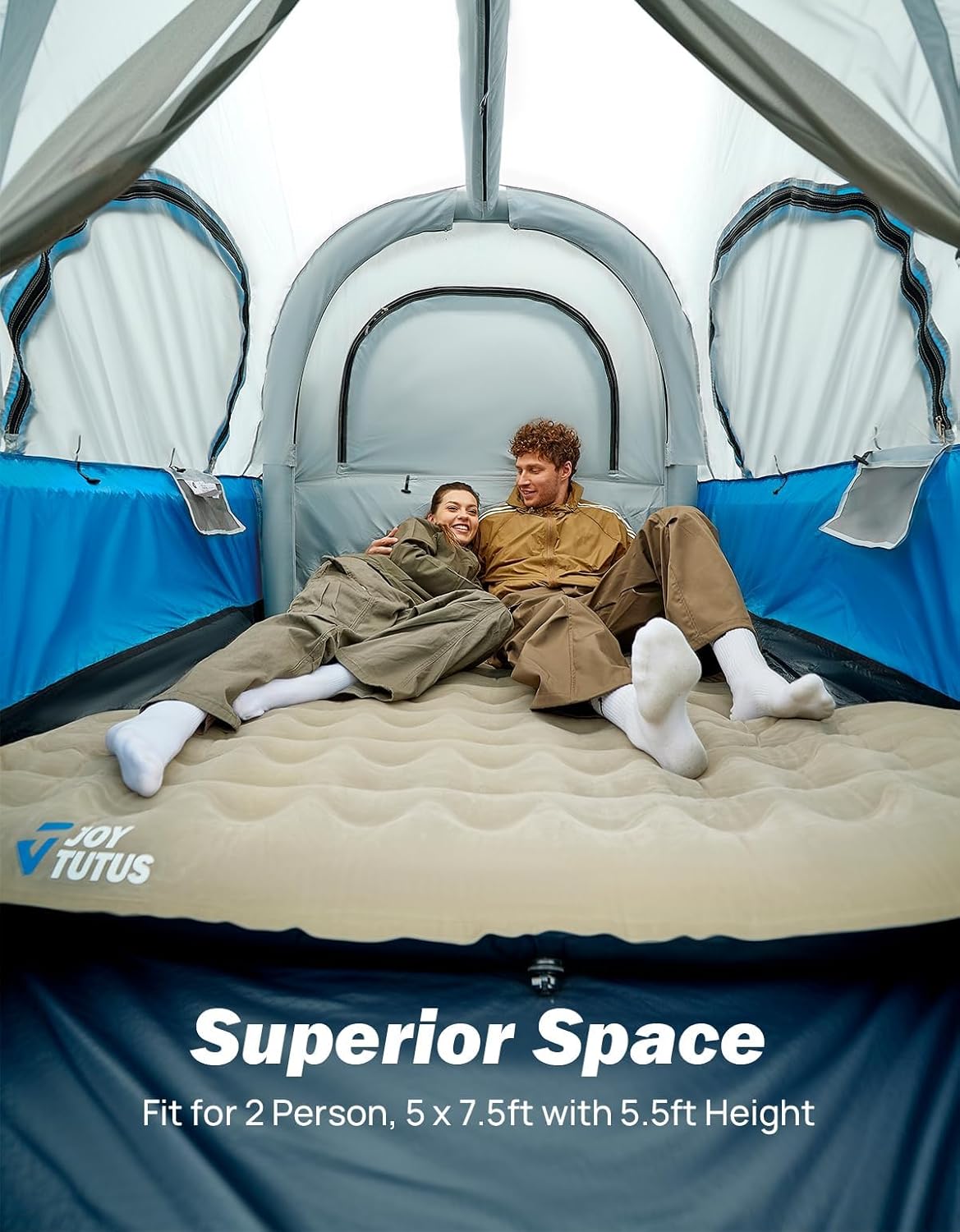 Inflatable Truck Bed Tent with Awning, 30s Quick Setup, Waterproof Roof Shade, 2-Person