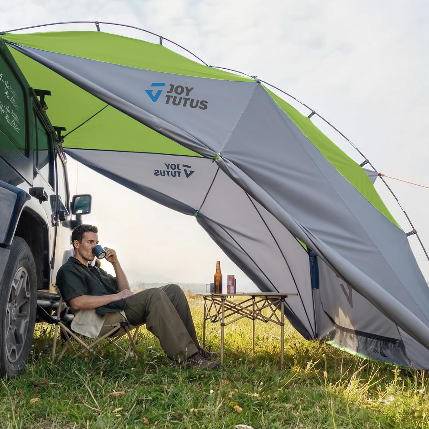 Universal Vehicle Shelter Awning with 3-Side Sunshade
