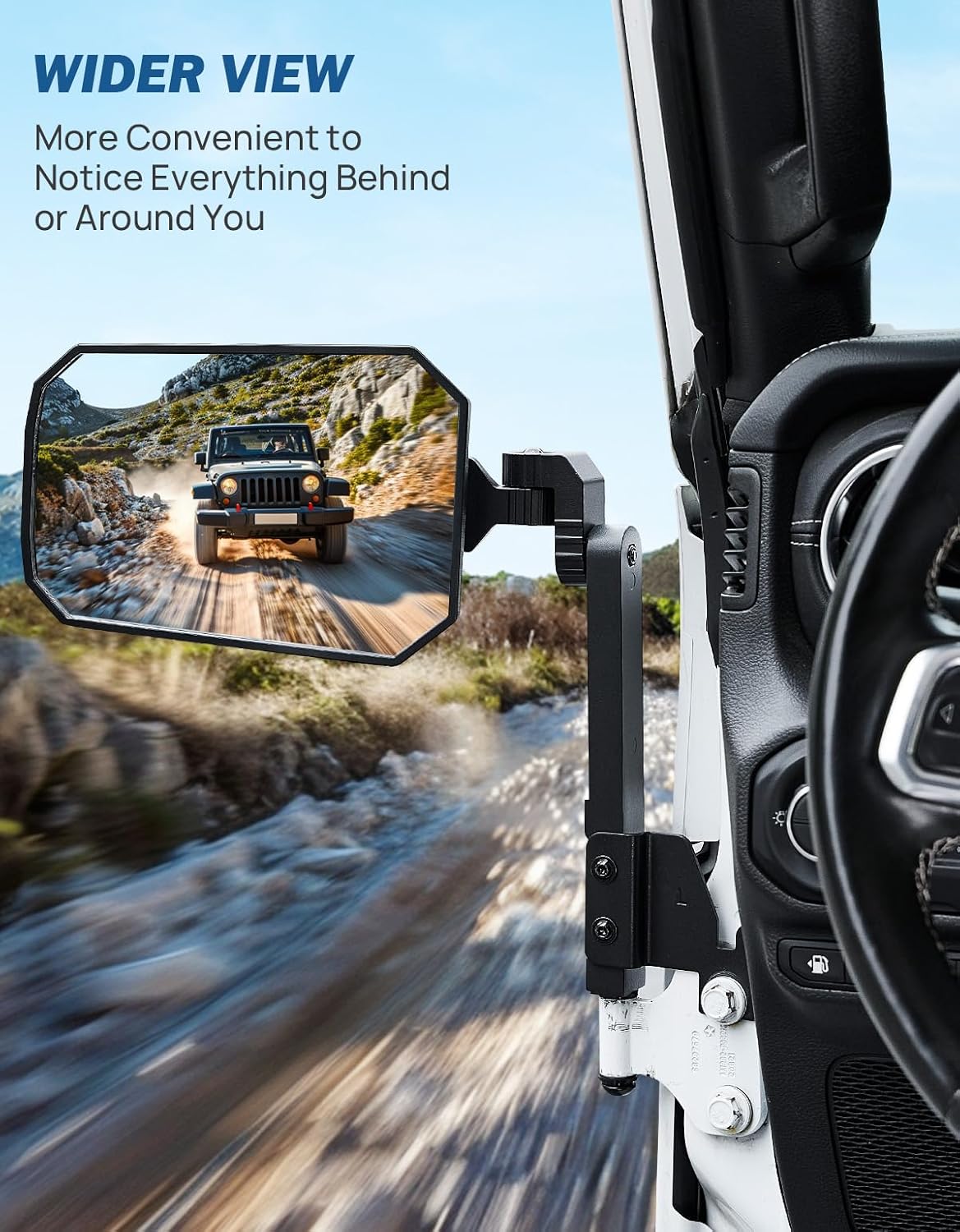 Doors Off Mirrors Compatible with Wrangler JK JL & Gladiator JT