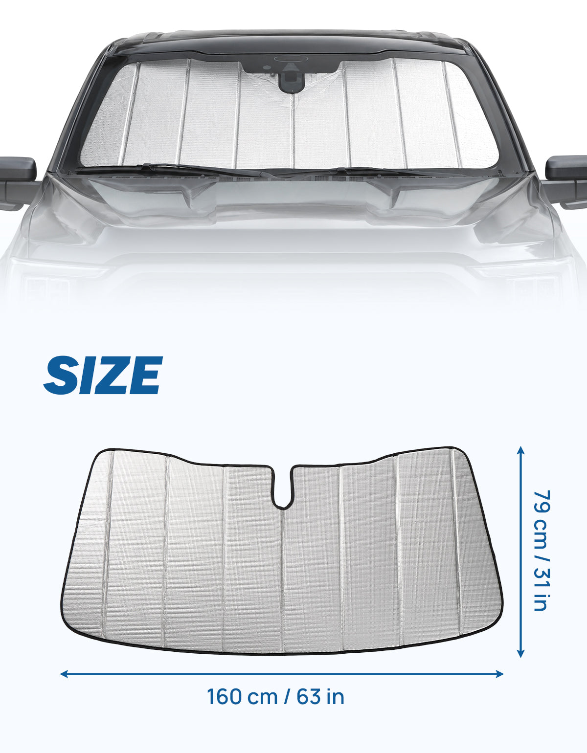 Windshield Sun Shade for Ford F150 F250 F350 (2015–2026)
