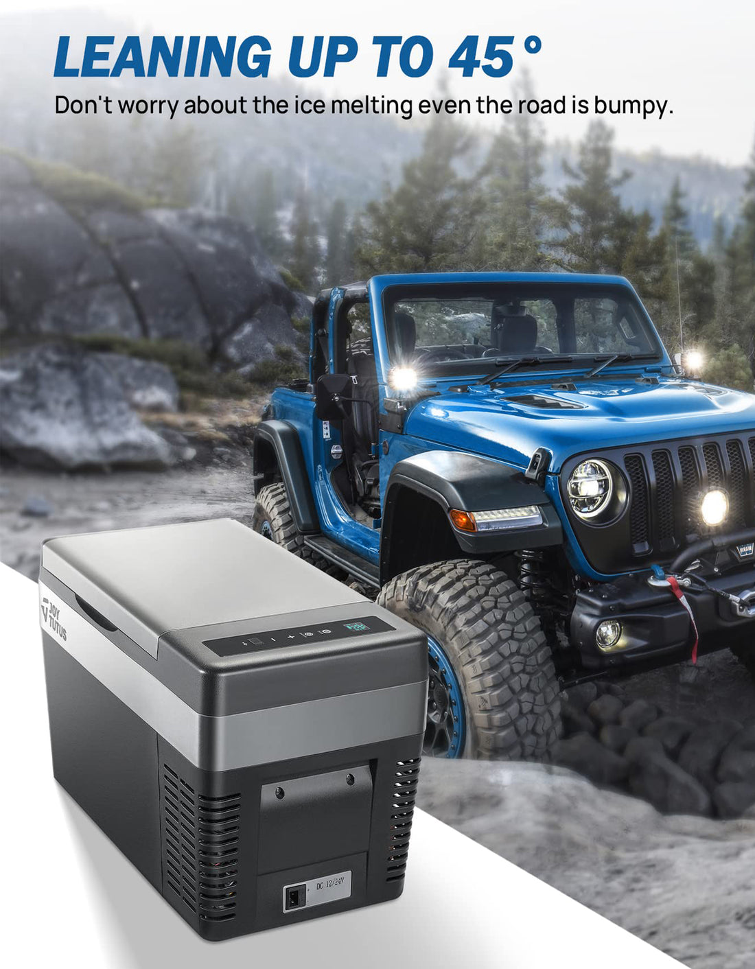 25L Portable Refrigerator Freezer,Car Fridge With 12/24V DC Cord and 110V AC Adapter