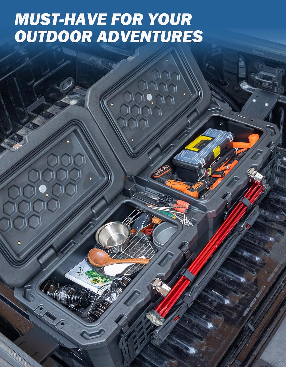 Lockable 160Qt Waterproof Truck Bed Tool Box for Pickup Trucks