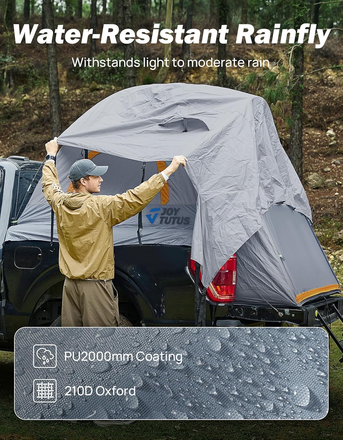 Pickup Truck Tent 2.0, PU2000mm Waterproof Double-Layer, 2-Person