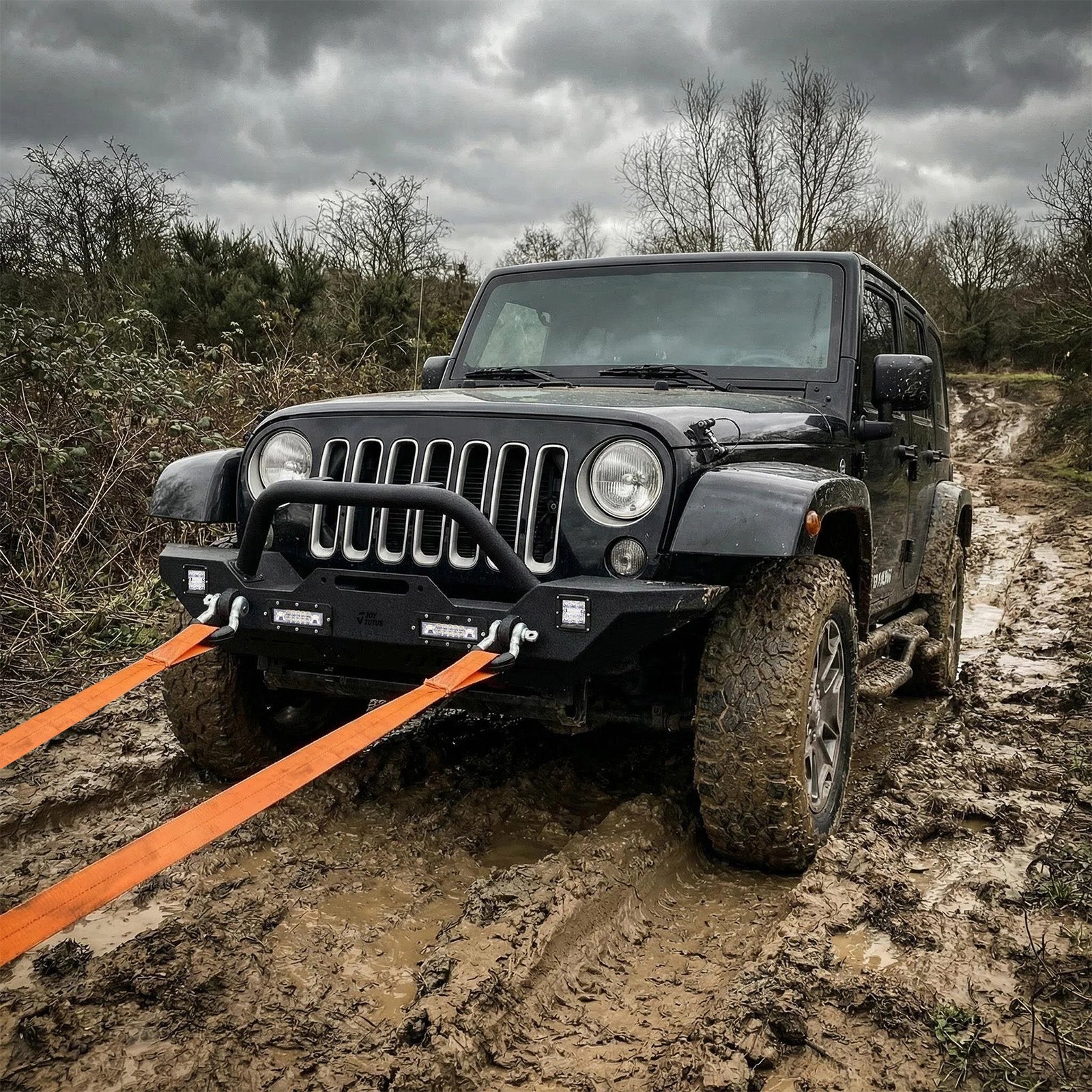 Jeep Wrangler JK, JL & Gladiator JT Front Bumper with 4 LED Lights