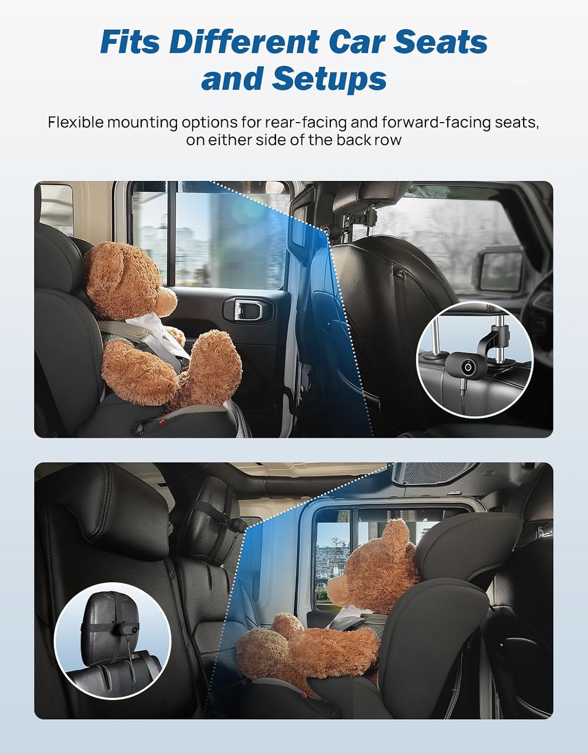 JOYTUTUS Baby Car Camera with Wireless CarPlay Adapter, Baby Car Monitor 4 Viewing Modes, Rear Seat Monitor on Factory Screen, Auto Reconnect, 150° Wide Angle, Compatible with iPhone iOS 10+