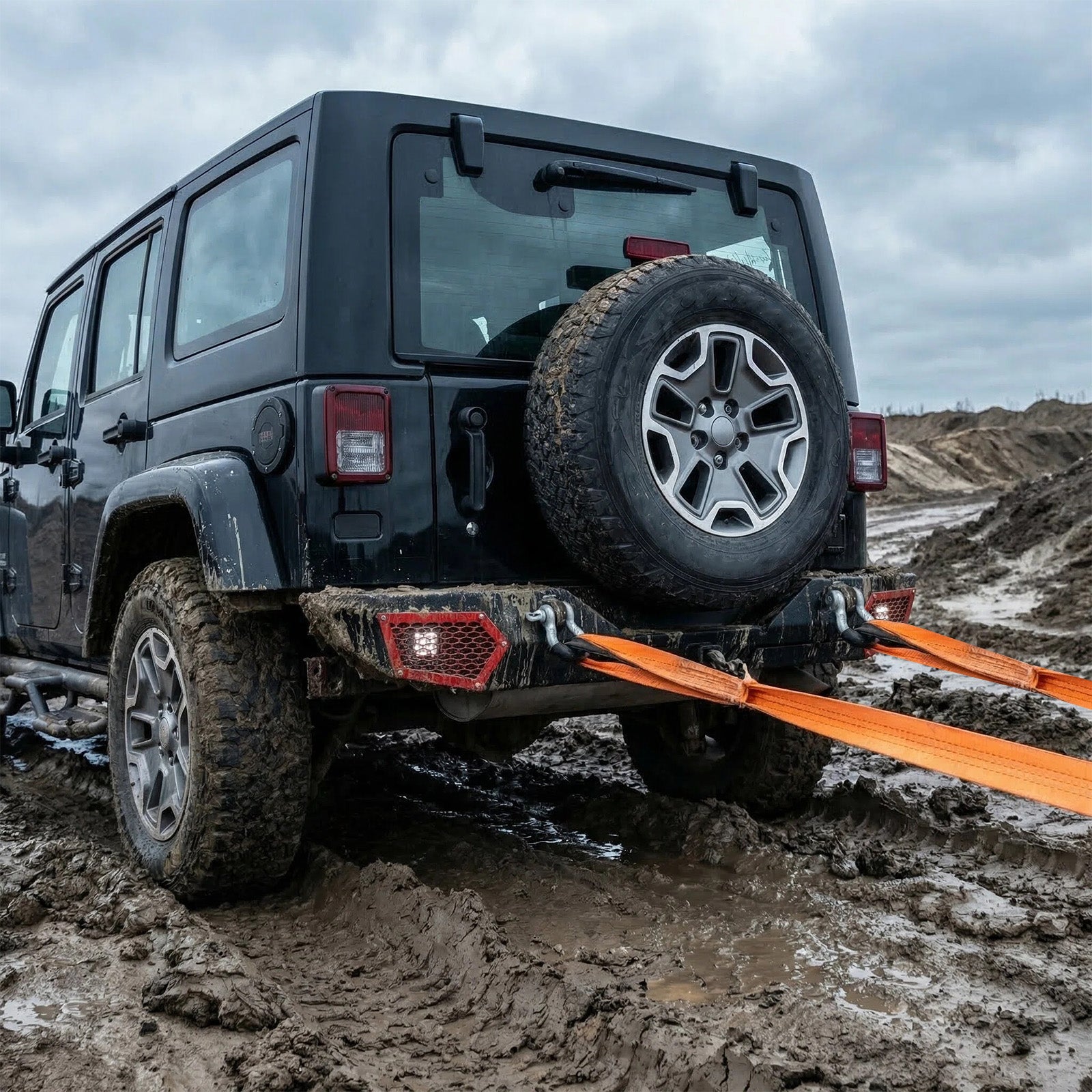 Steel Rear Bumper for 2007–2018 Wrangler JK & JKU - Dual LED Lights