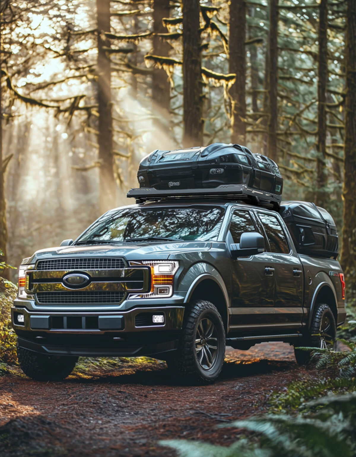 Roof Rack Basket for Ford F-150 Crew Cab 2021–2025, Heavy-Duty Cargo