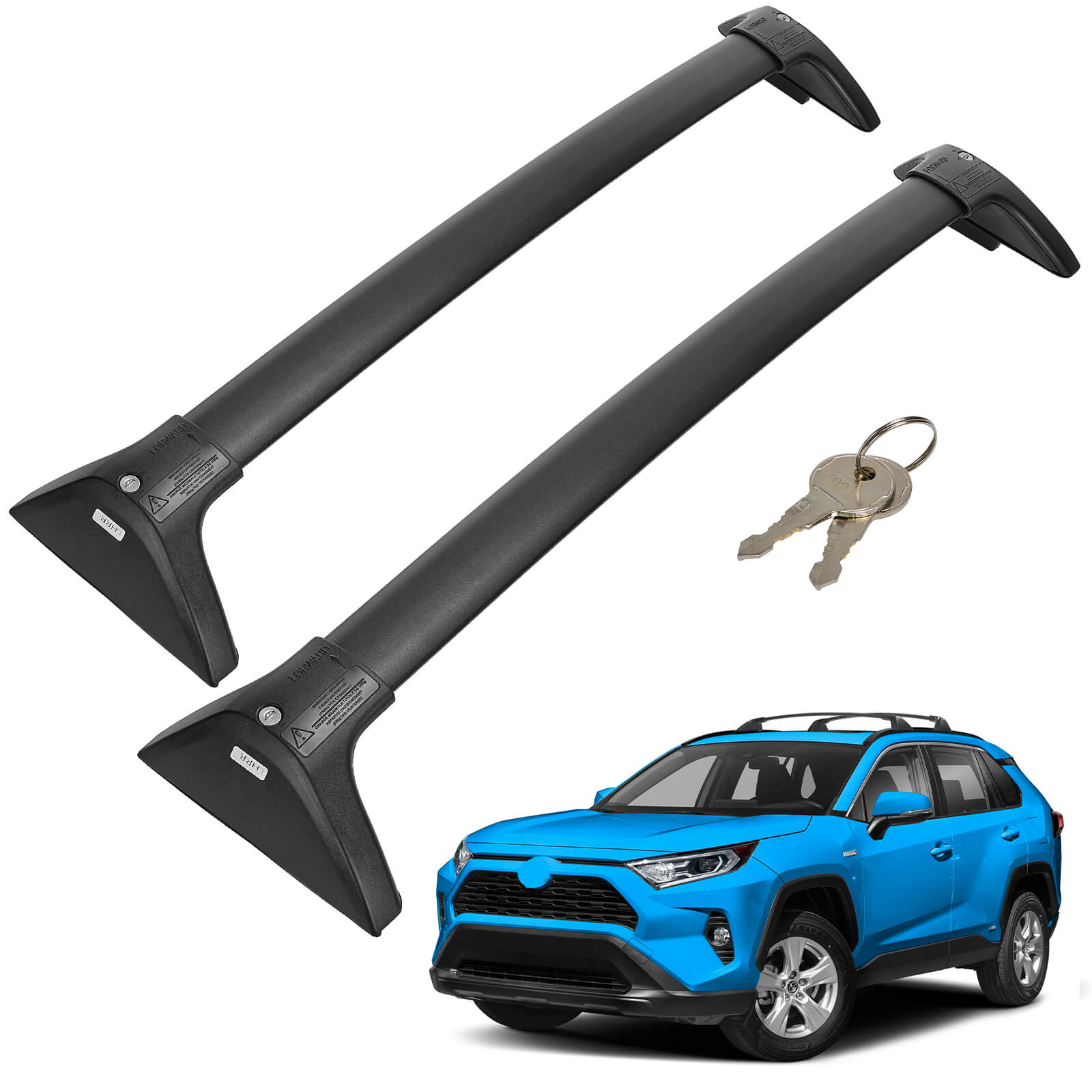 Lockable Roof Rack Cross Bars for RAV4 2019–2026 w/ Side Rails