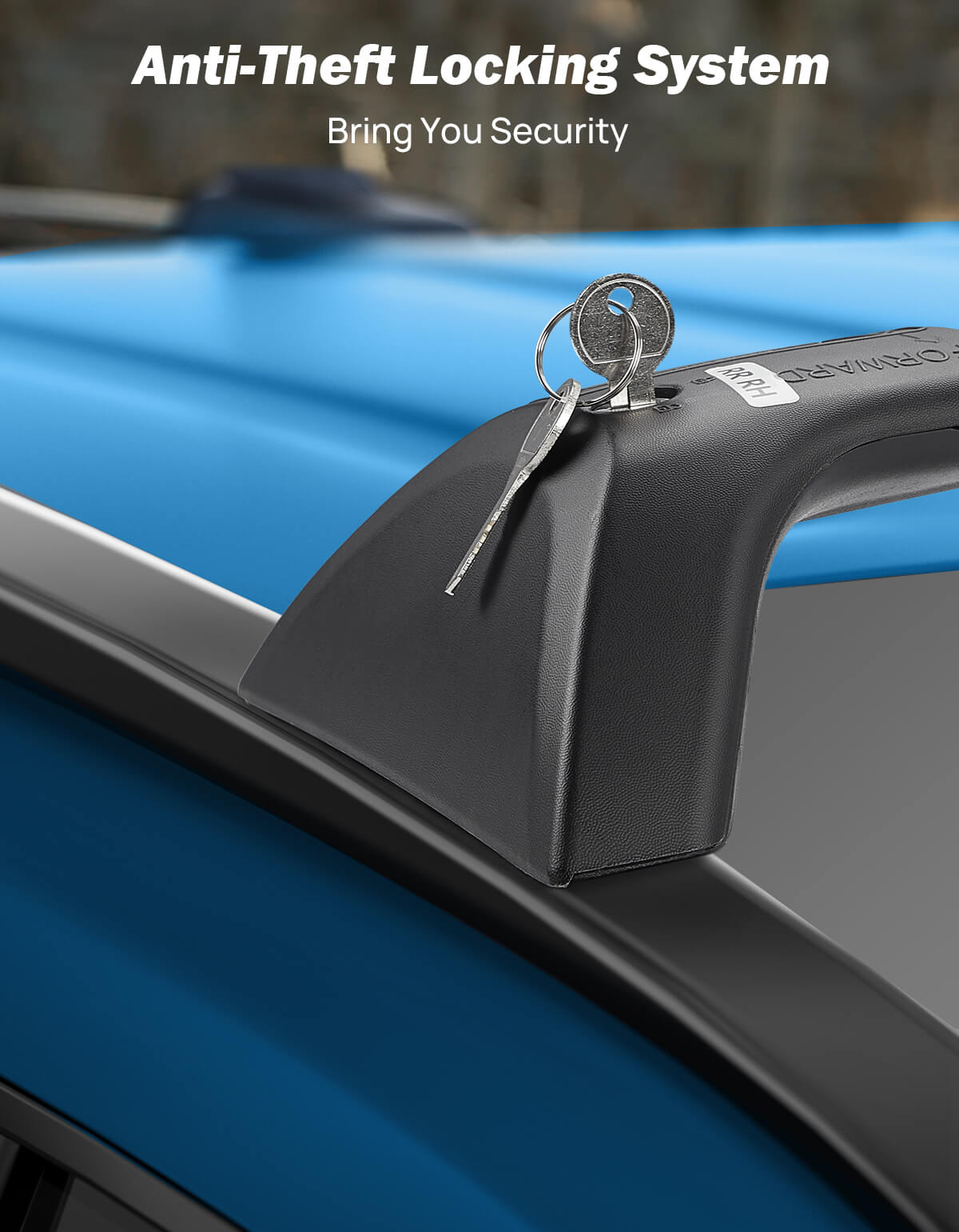 Lockable Roof Rack Cross Bars for RAV4 2019–2026 w/ Side Rails