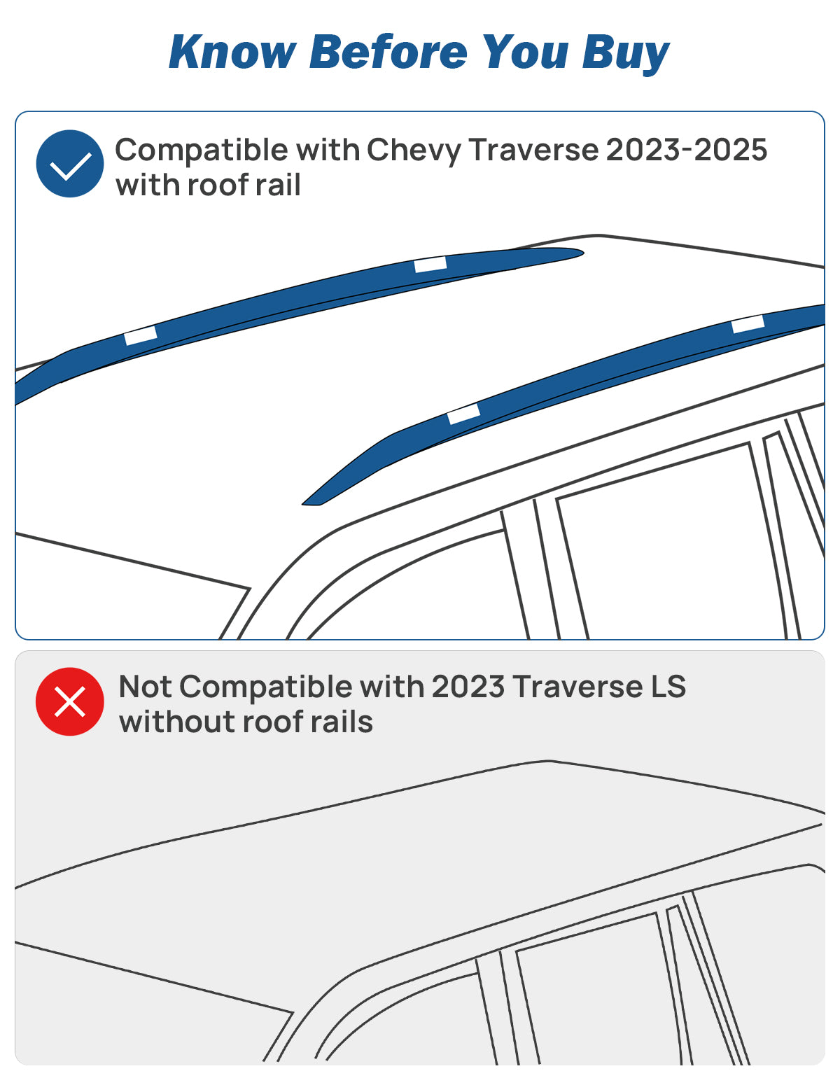 Roof Crossbars for Chevy Traverse 2022–2026