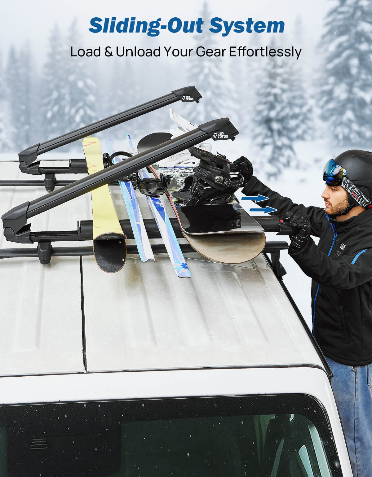 Universal Lockable Ski & Snowboard Roof Rack, 6 Skis / 4 Boards