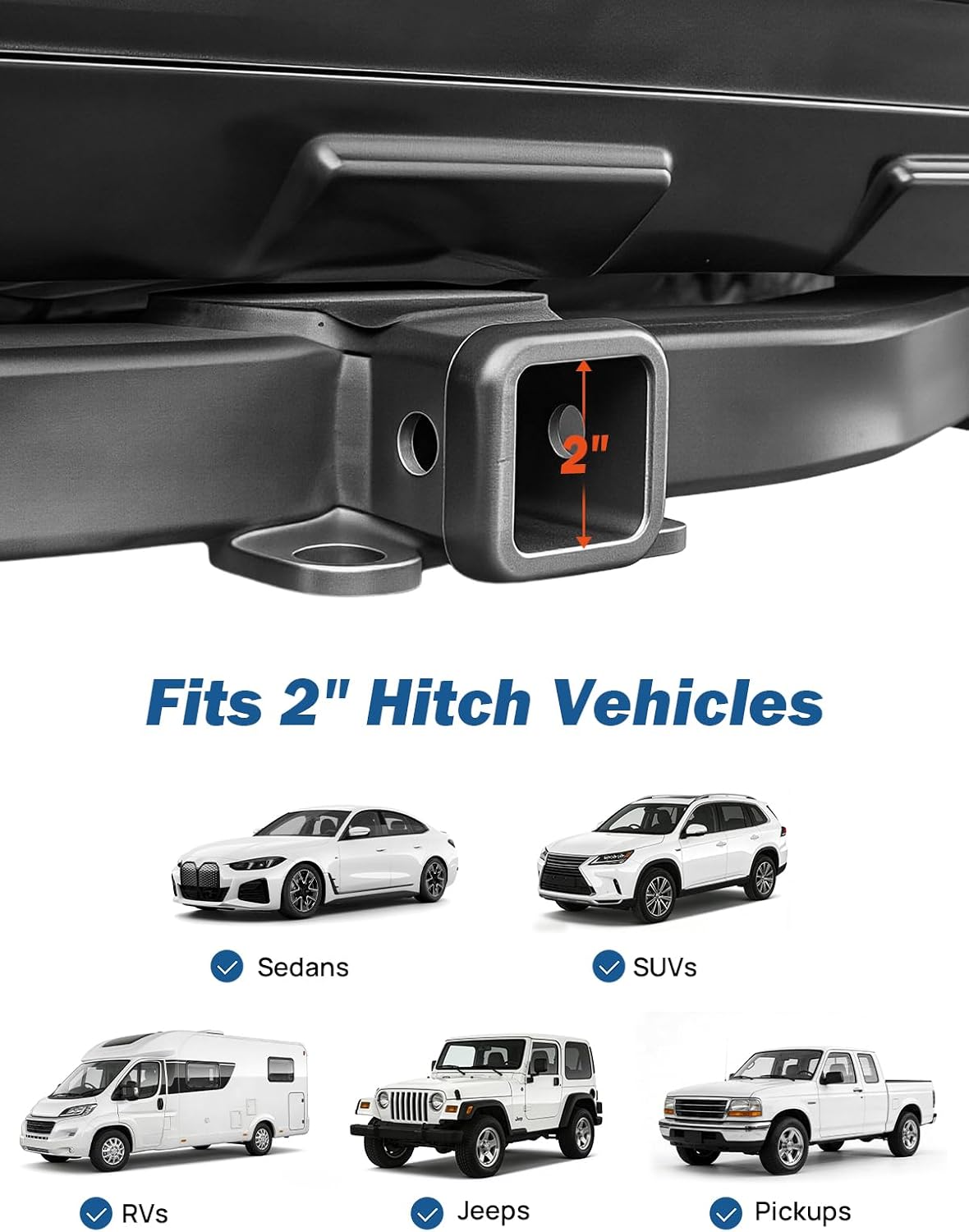 4-Bike Hitch Rack for Cars & SUVs – 2" Receiver, 164 lbs Capacity