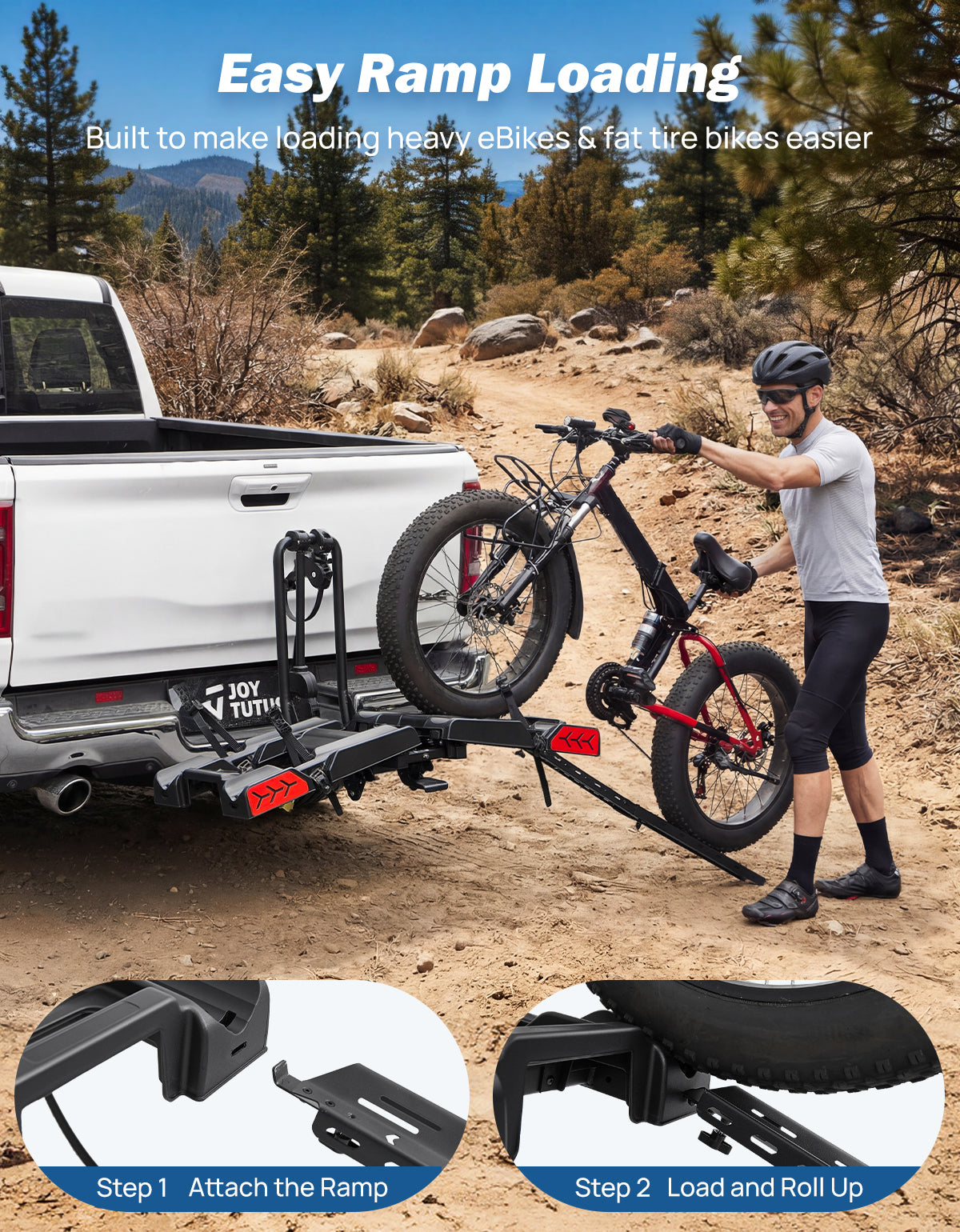 Hitch EBike Rack with Ramp for 2 E-Bikes