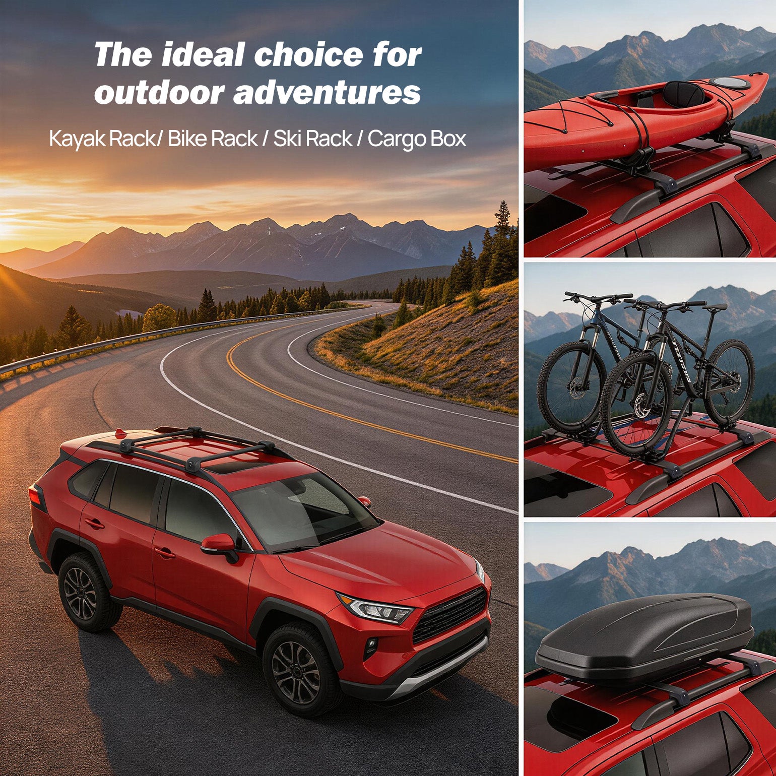Toyota RAV4 Adventure & TRD Off-Road (2019–2025) Roof Rack Cross Bars – Lockable Aluminum