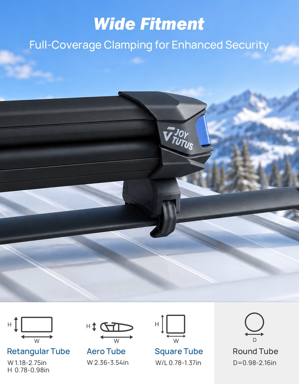 Sliding Ski & Snowboard Roof Rack, Lockable Carrier for 6 Pairs of Skis or 4 Snowboards
