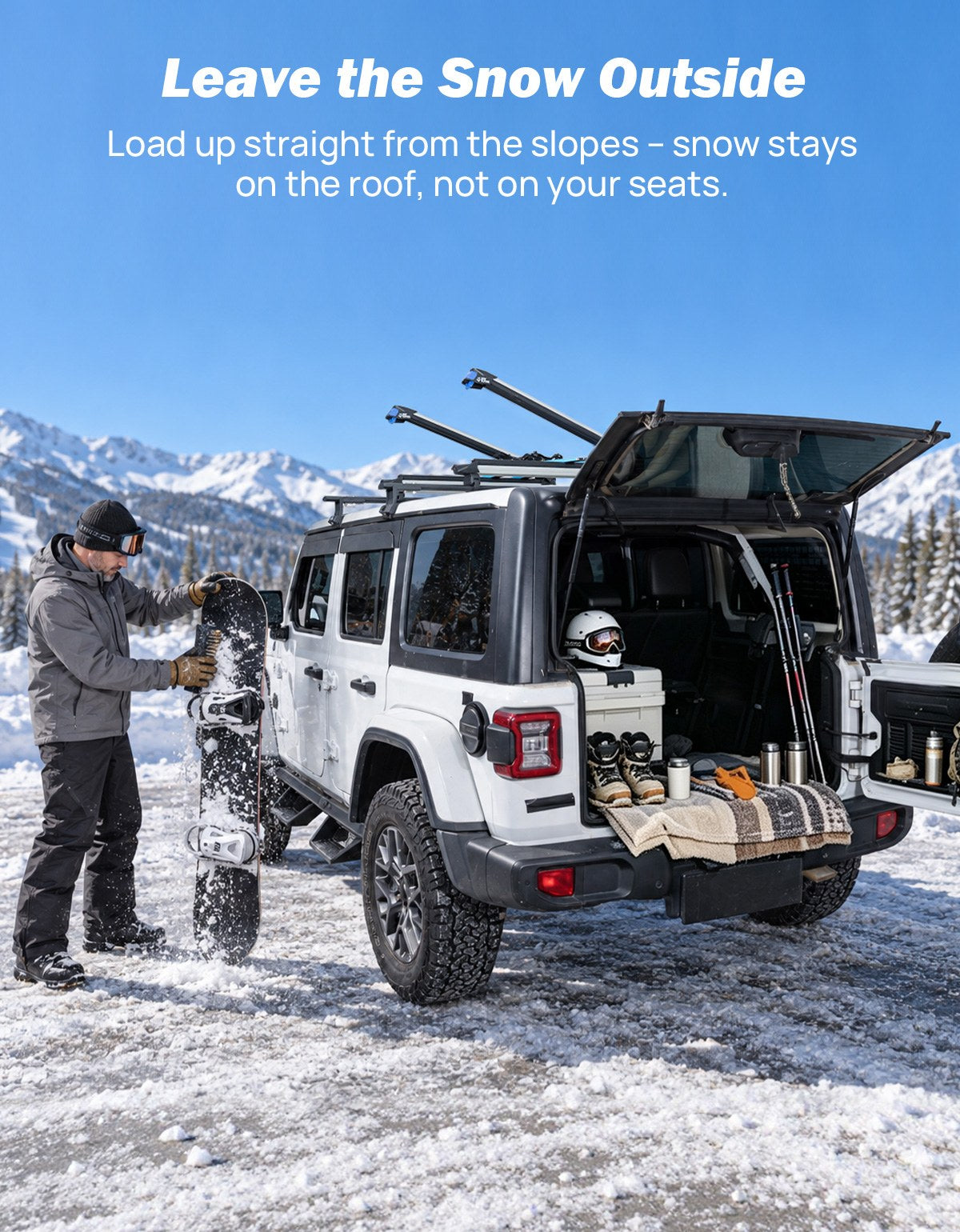 Sliding Ski & Snowboard Roof Rack, Lockable Carrier for 6 Pairs of Skis or 4 Snowboards