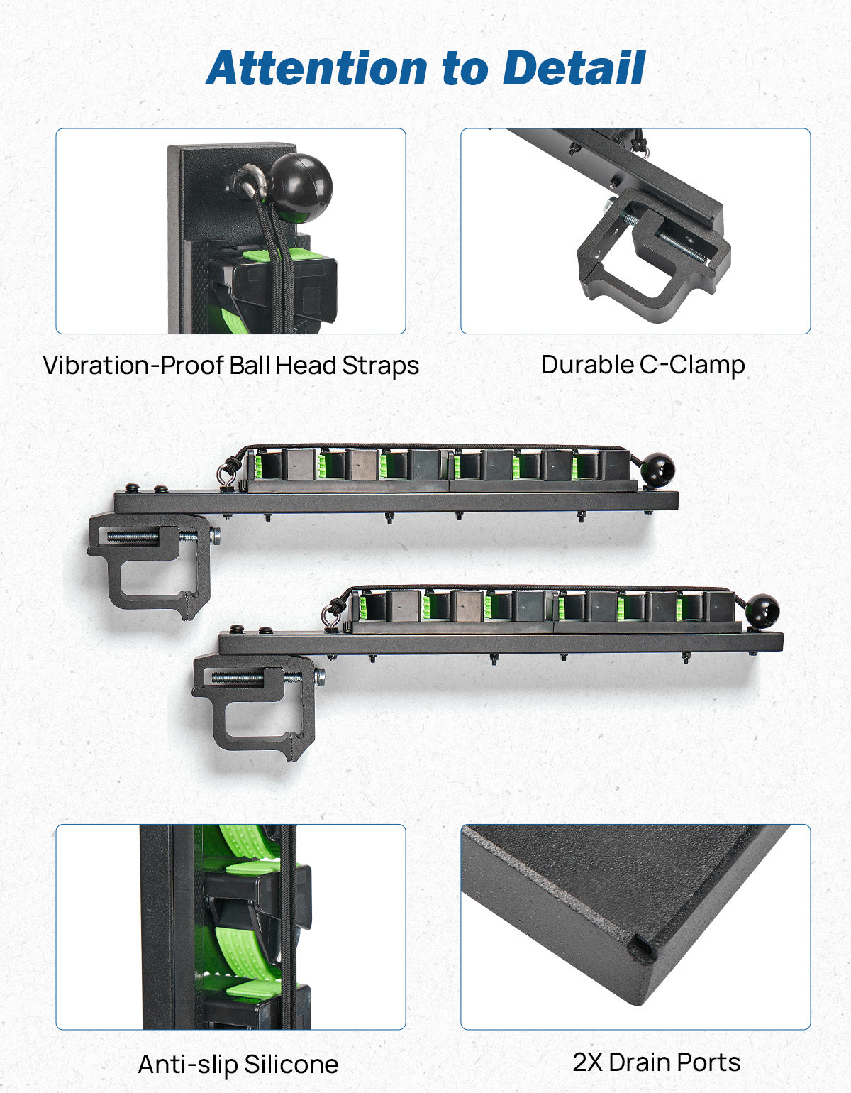 Truck Bed Fishing Rod Holder, Holds Up to 6 Rods
