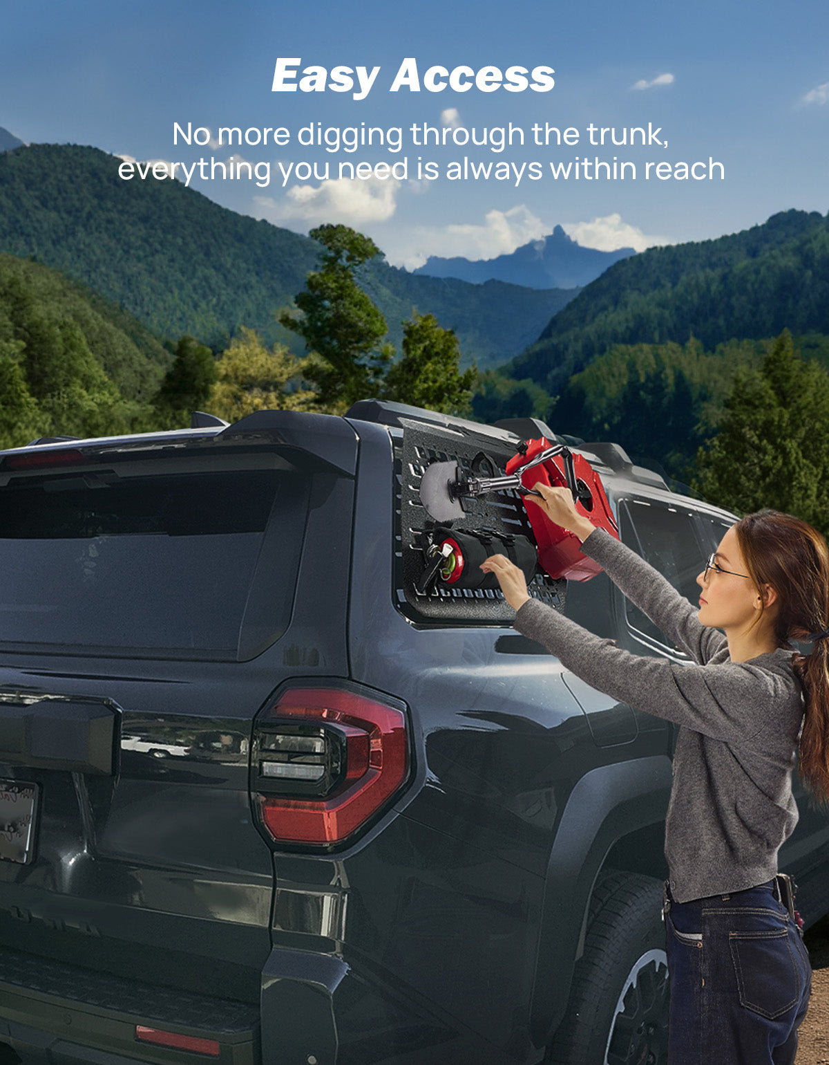 Rear Window Molle Panel for Toyota 4Runner 2025–2026, Cargo Rack