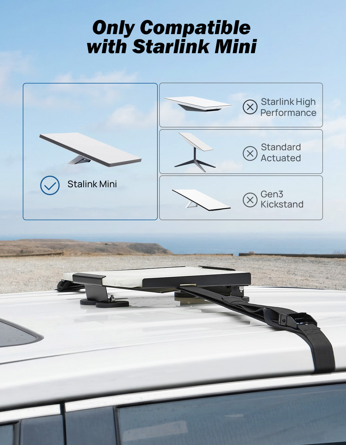 Magnetic Starlink Mini Car Mount – 200 lb Heavy-Duty Roof Mount