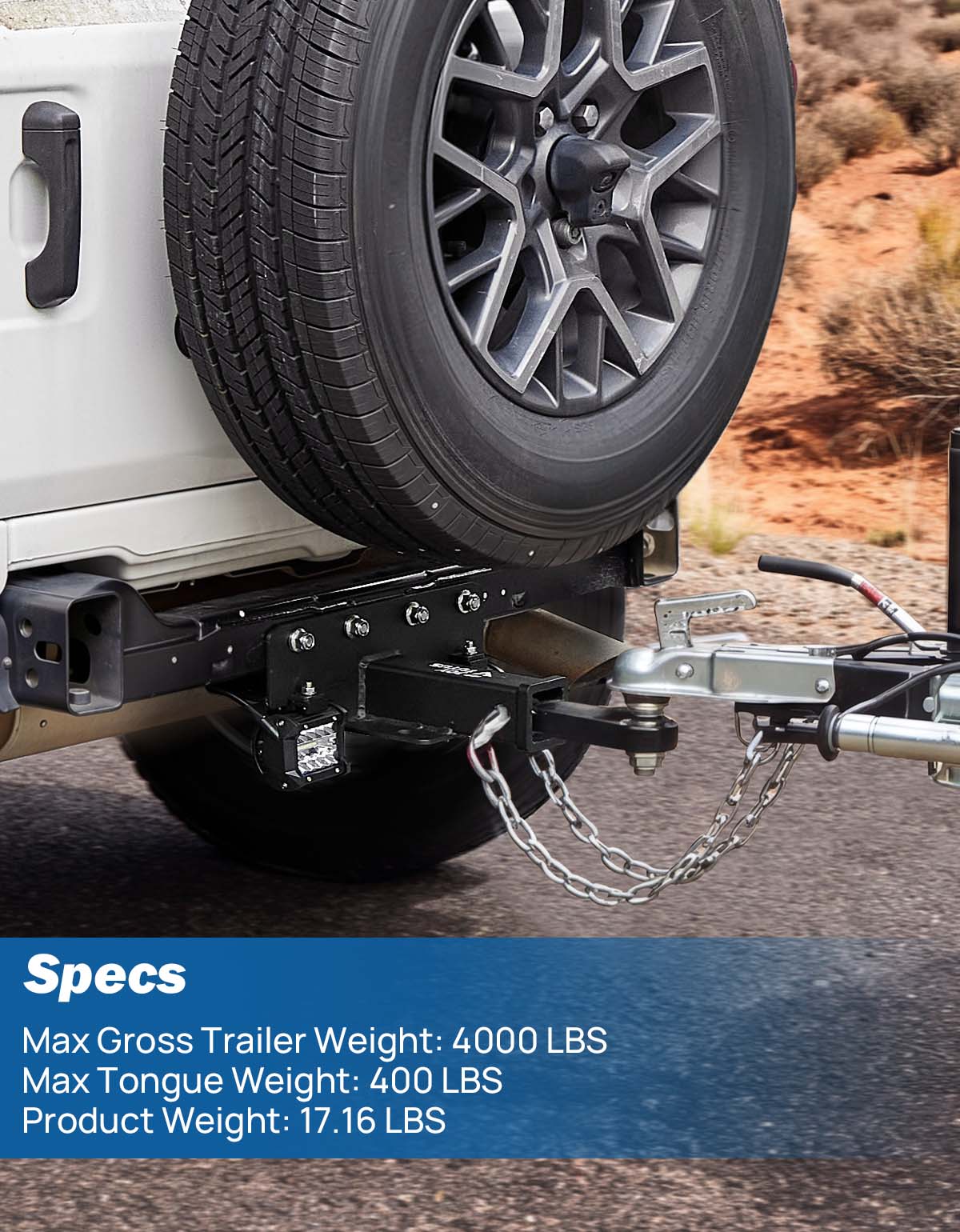 Jeep Wrangler JK & JL Class 3 Trailer Hitch with LED Lights | 2" Receiver