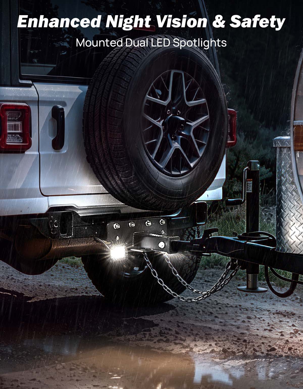 Jeep Wrangler JK & JL Class 3 Trailer Hitch with LED Lights | 2" Receiver