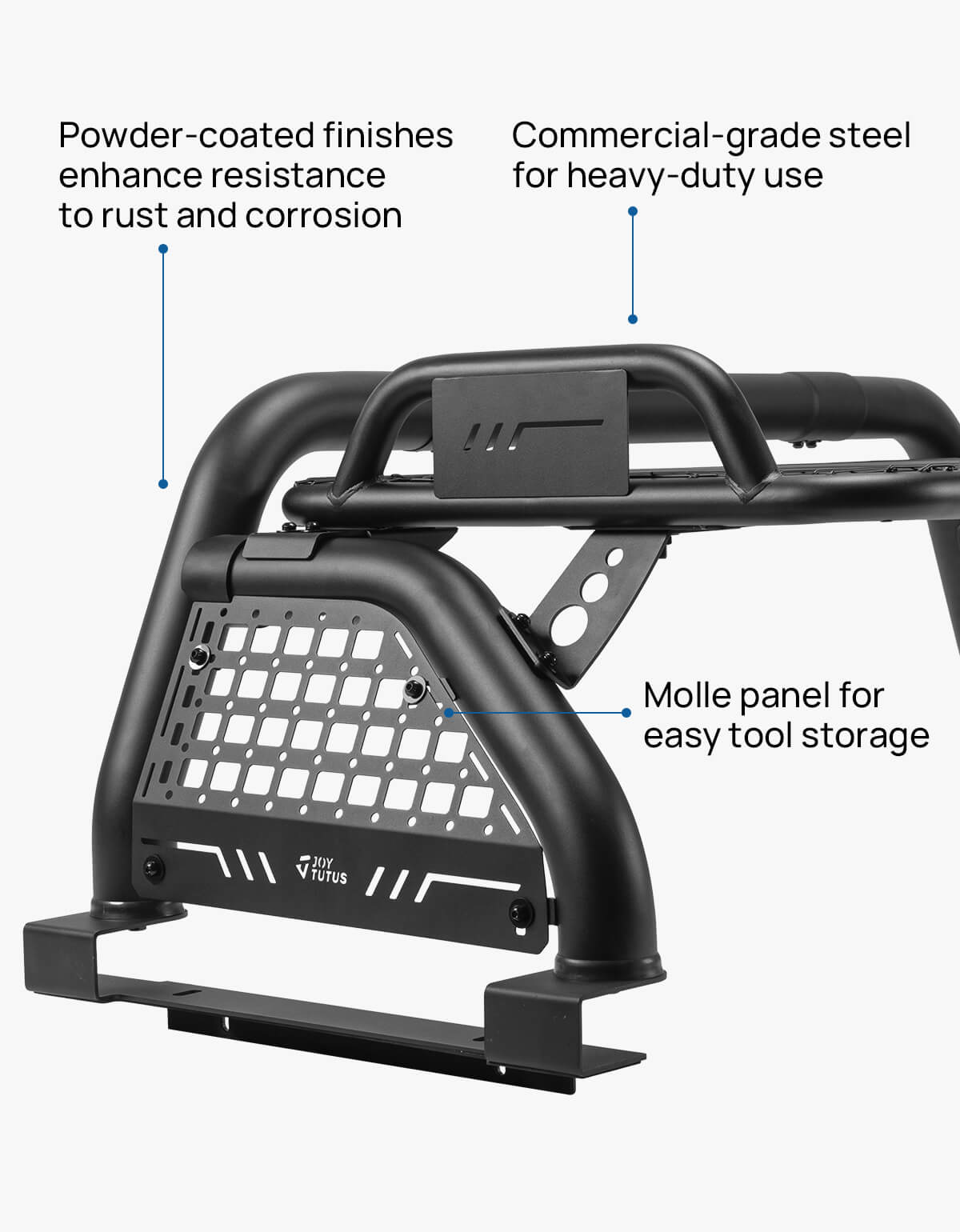 Roll Bar with Cargo Basket for Full-Size Truck