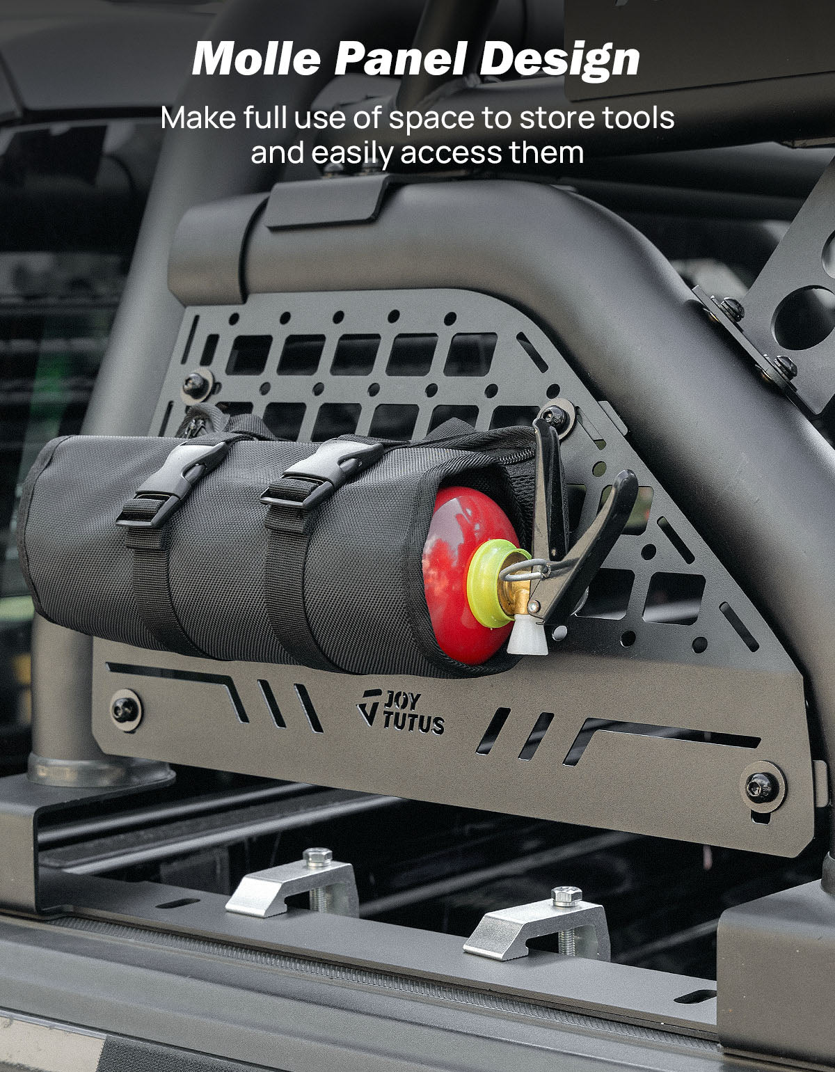 Roll Bar with Cargo Basket & MOLLE Panels for Full-Size Trucks