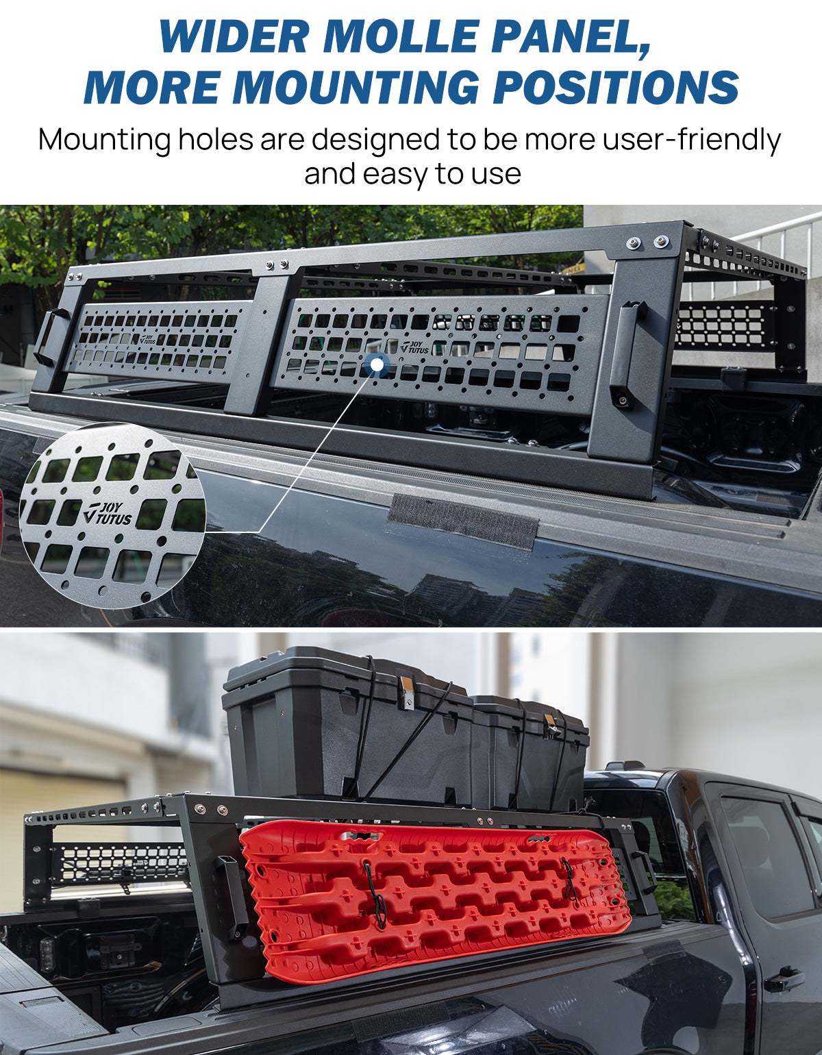 Full Size Truck Bed Rack for Overland & Rooftop Tent, Adjustable No-Drill Bed Rack