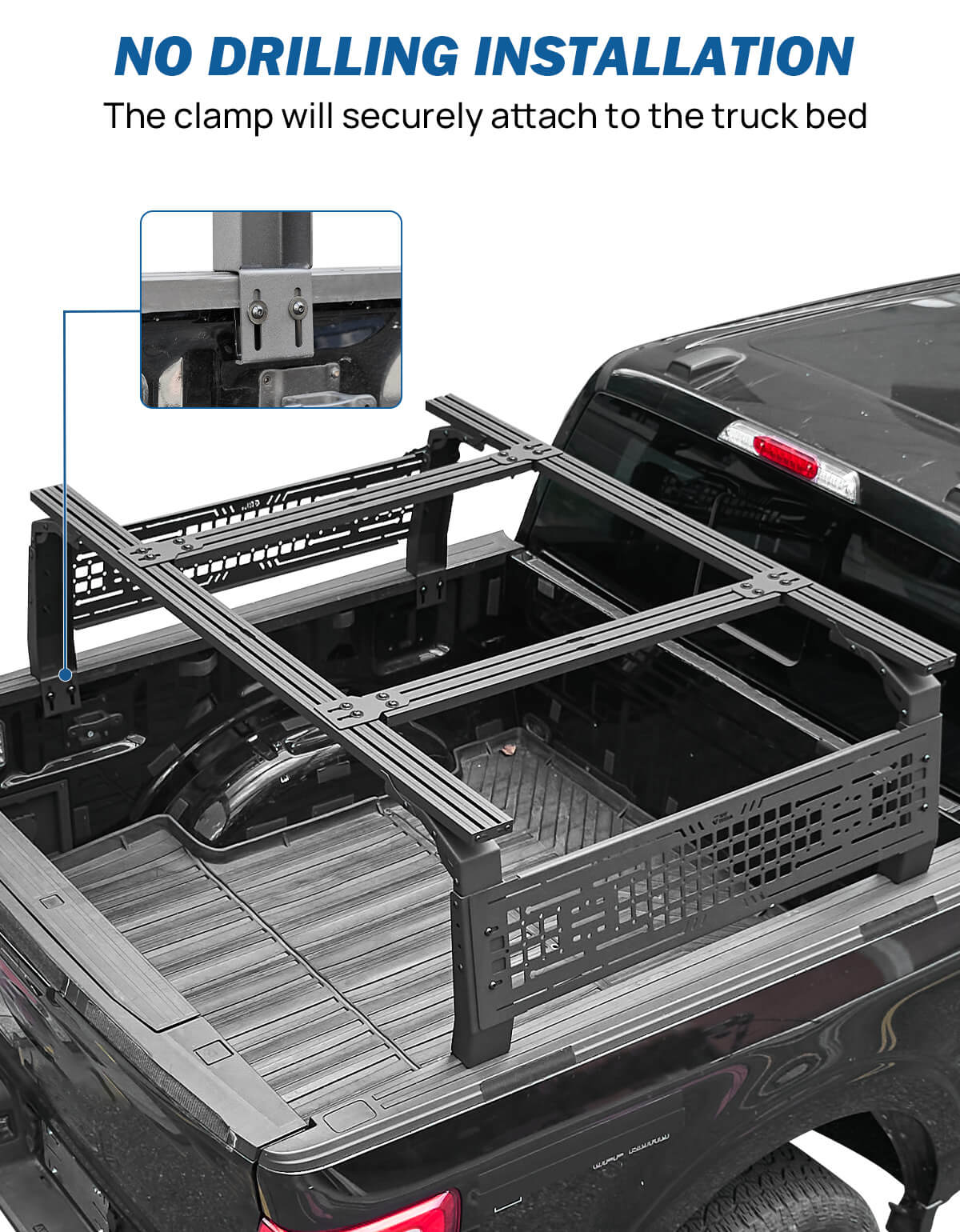 Adjustable 16.5–21.2" Truck Bed Rack for Full & Mid-Size Pickups