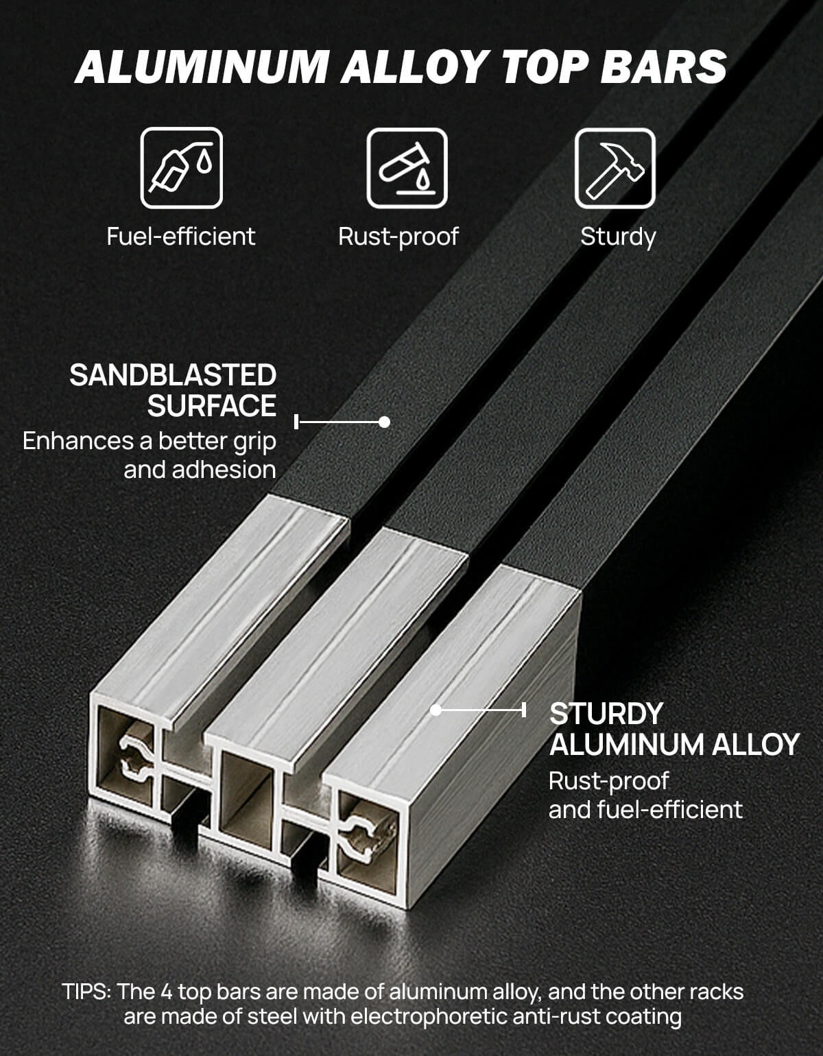 Adjustable 16.5–21.2" Truck Bed Rack for Full & Mid-Size Pickups