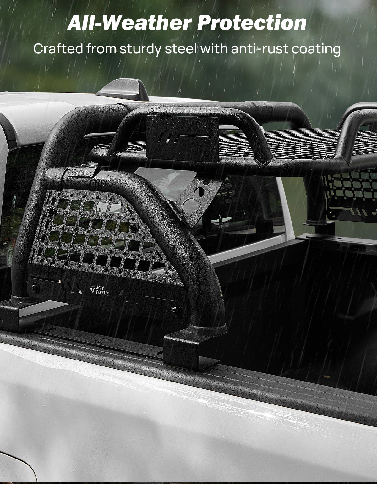 Full-Size Truck Roll Bar with Cargo Basket & Brake Light – Chase Rack