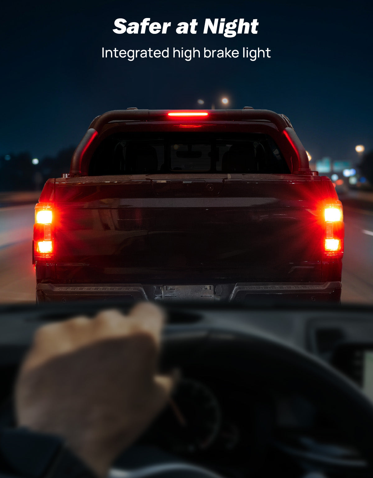 Full-Size Truck Roll Bar with Brake Light – Fits F150, Silverado, Ram & Tundra