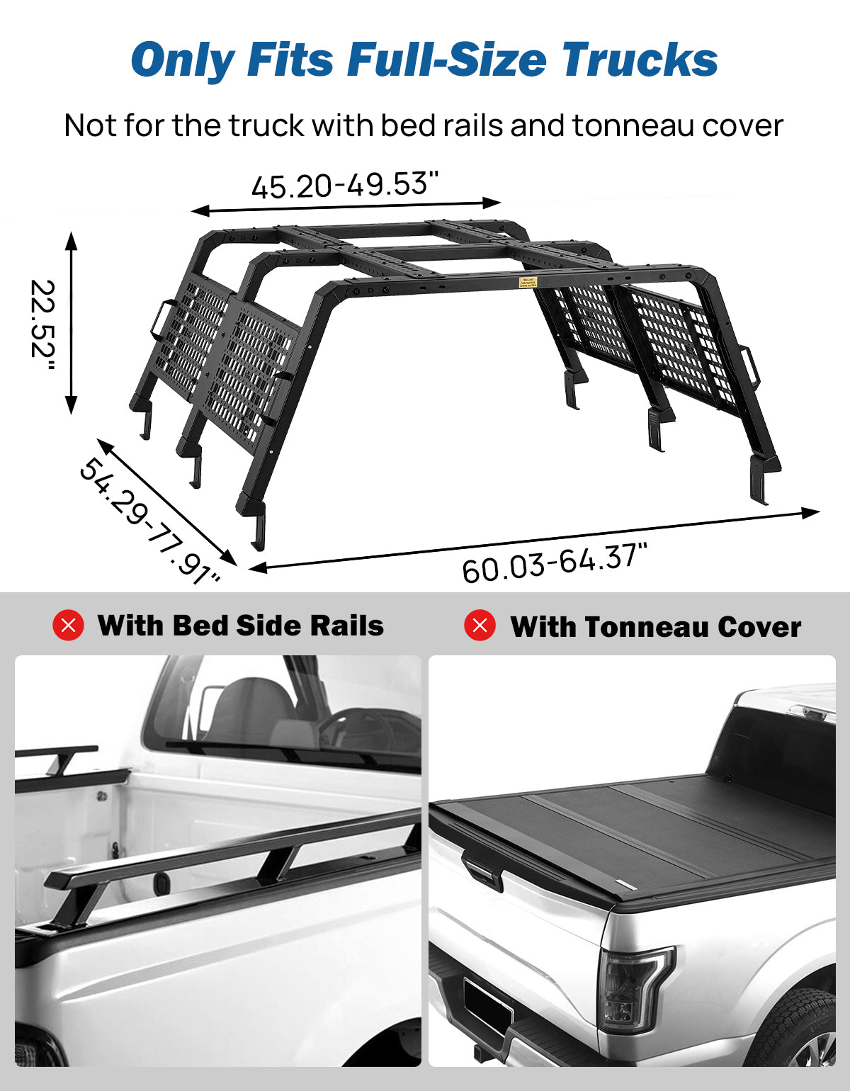 Modular Full-Size Rack | Adjustable Overland Rack for F150, Ram & Tundra