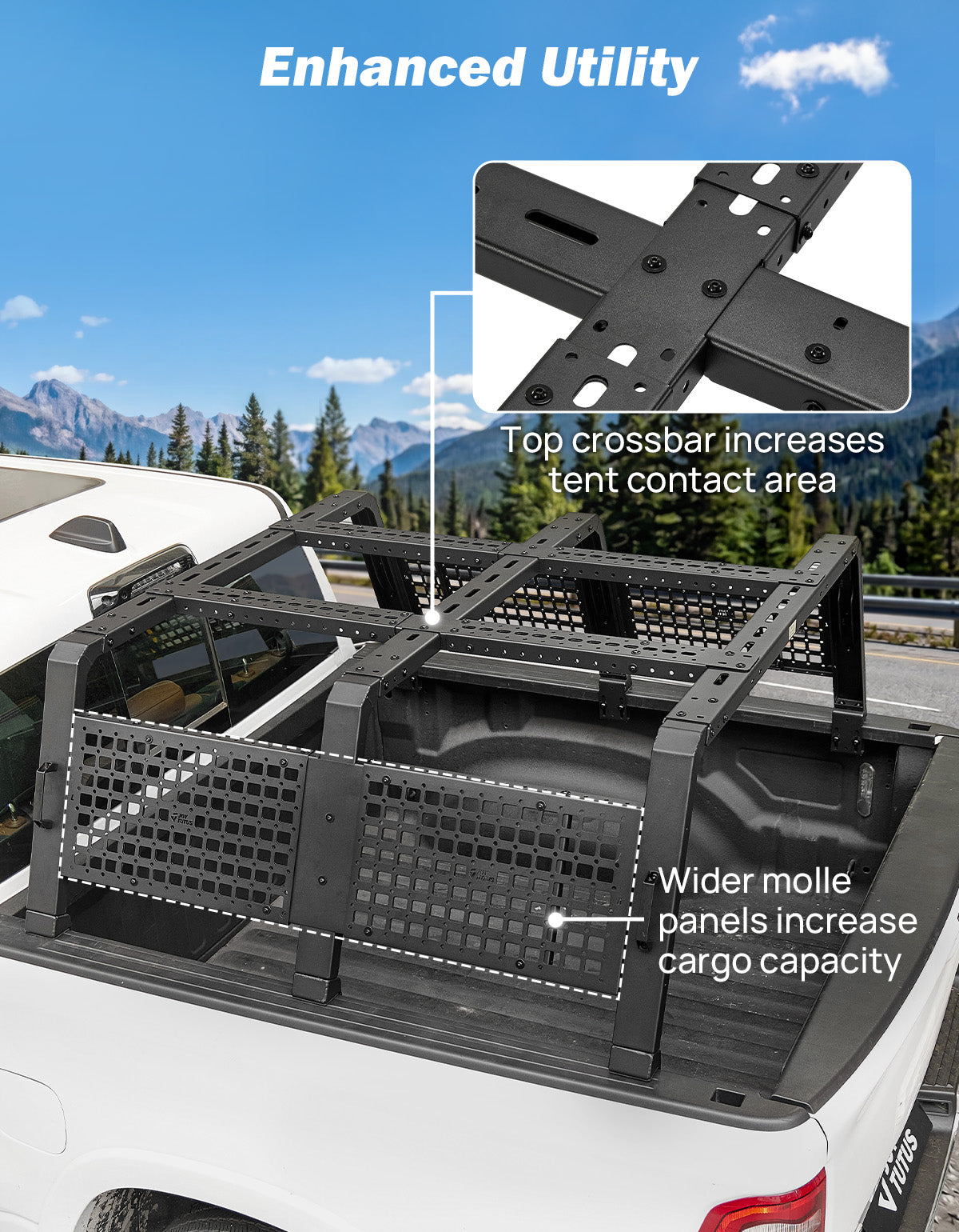 Modular Full-Size Rack | Adjustable Overland Rack for F150, Ram & Tundra