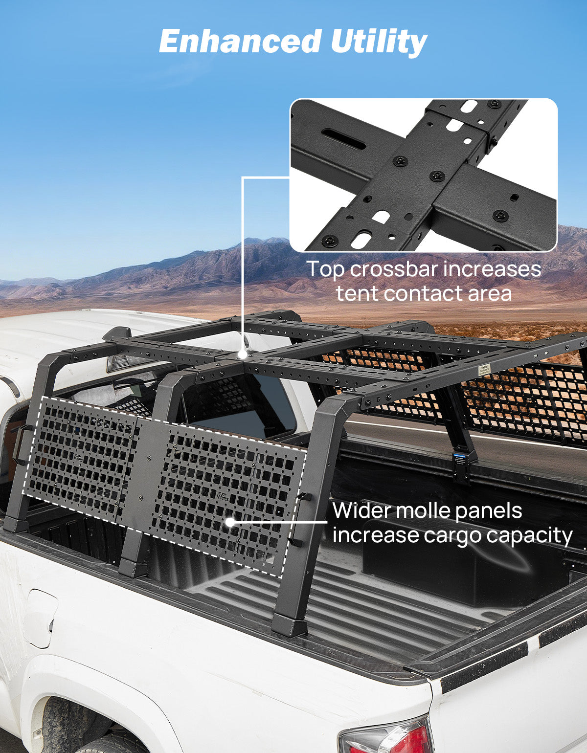 Mid-Size Overland Bed Rack for Tacoma, Gladiator & Ranger