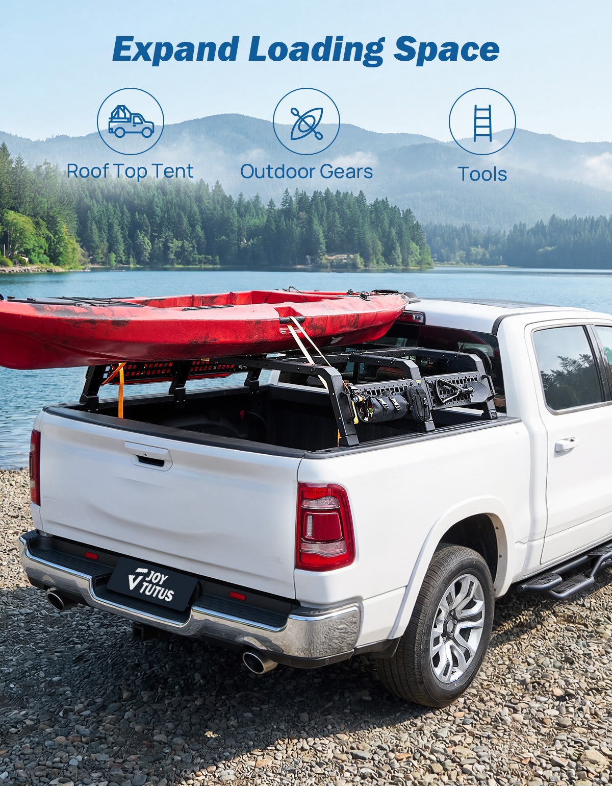 Modular Utility Rack for Full-Size Trucks | 13.3" MOLLE Bed Rack for Kayaks, Cargo & Outdoor Gear