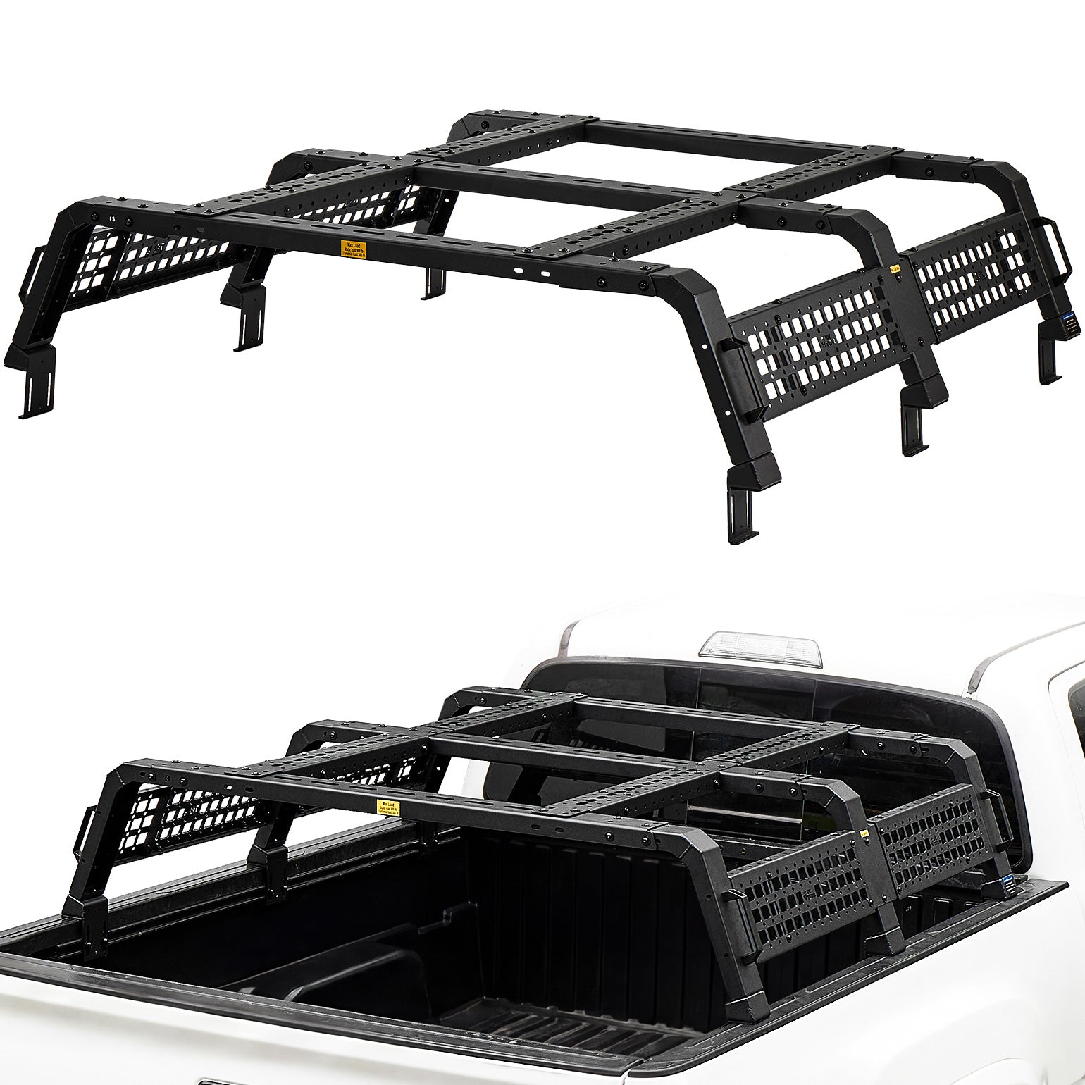 Modular Utility Rack for Mid-Size Trucks | 13.3" MOLLE Bed Rack for Tacoma, Frontier & Ranger