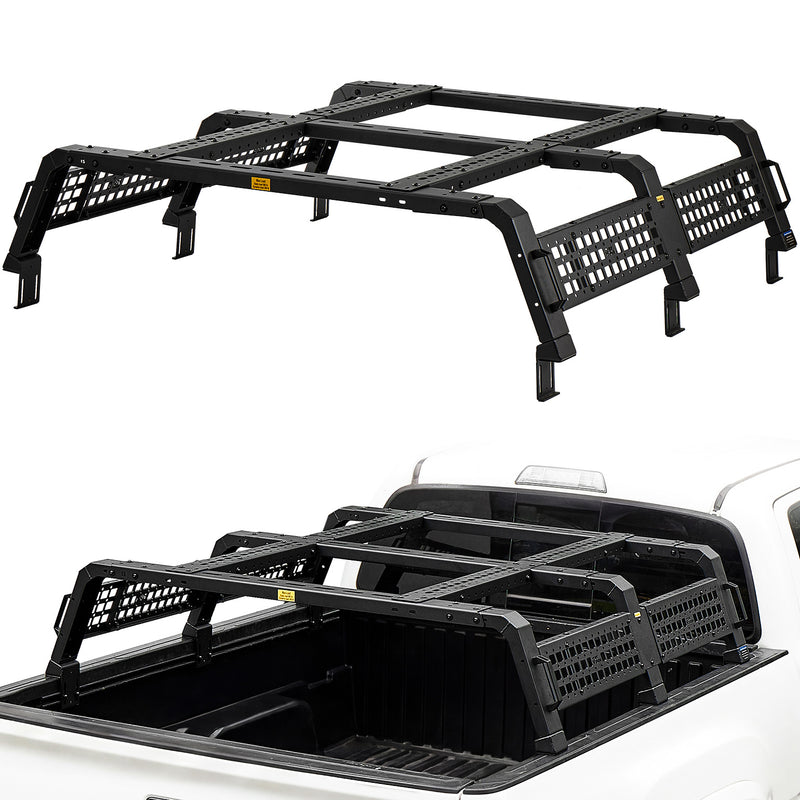 Modular Utility Rack for Mid-Size Trucks | 13.3" MOLLE Bed Rack for Tacoma, Frontier & Ranger