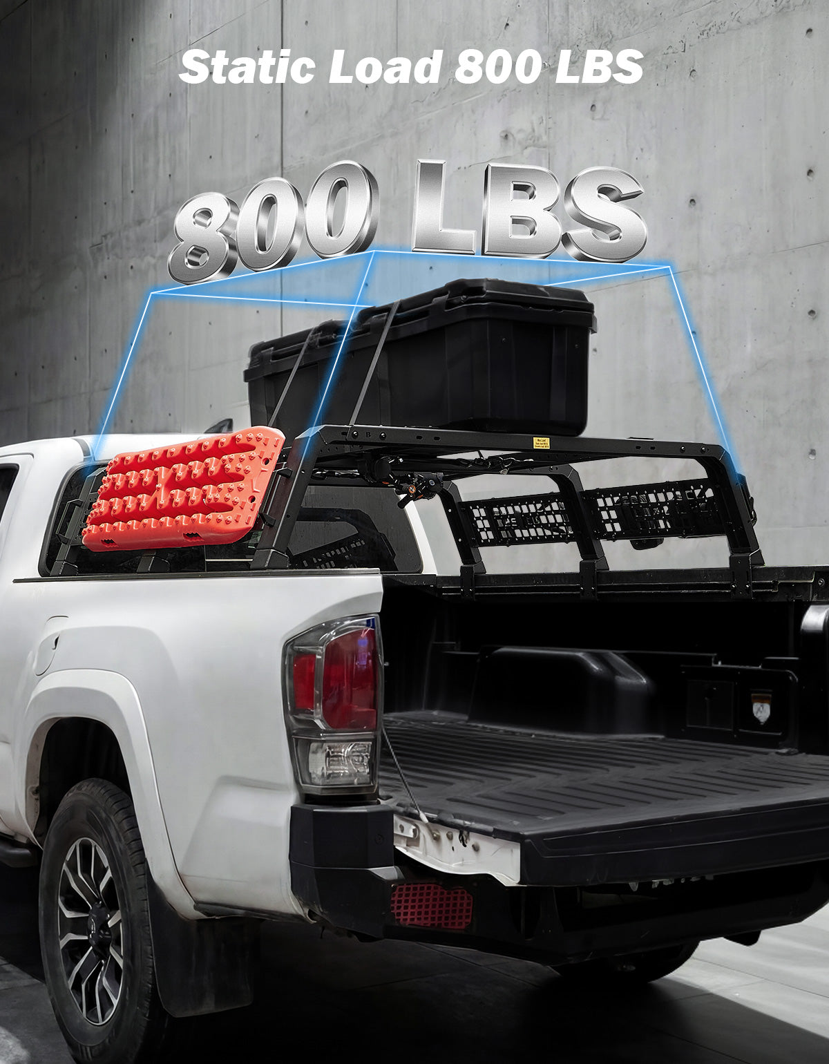 Modular Utility Rack for Mid-Size Trucks | 13.3" MOLLE Bed Rack for Tacoma, Frontier & Ranger