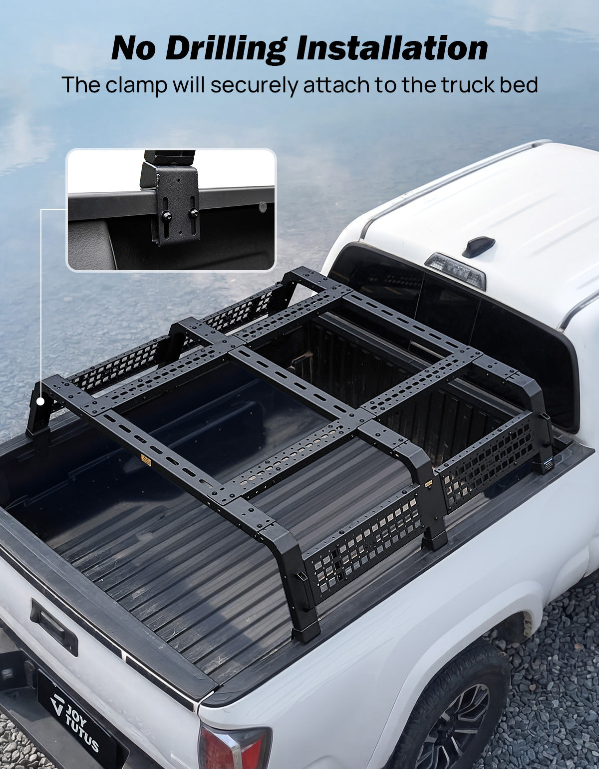 Modular Utility Rack for Mid-Size Trucks | 13.3" MOLLE Bed Rack for Tacoma, Frontier & Ranger