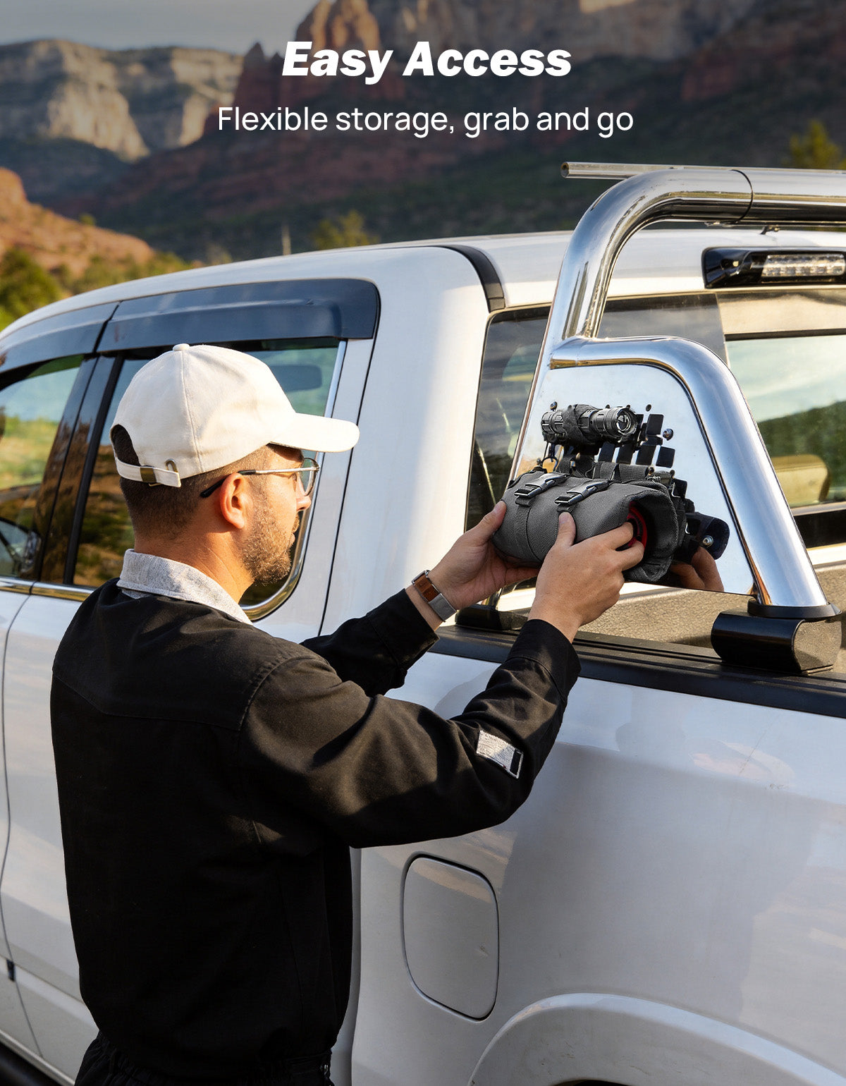 Stainless Steel Roll Bar for Full-Size Trucks – Compatible with F150, Silverado, Ram & Tundra