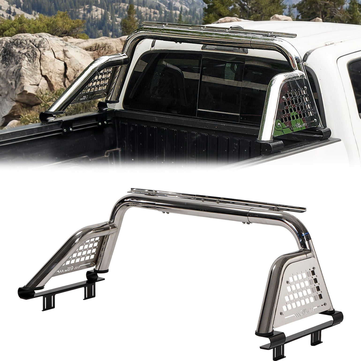 Stainless Steel Roll Bar for Mid-Size Trucks – Compatible with Tacoma, Gladiator, Ranger & Colorado
