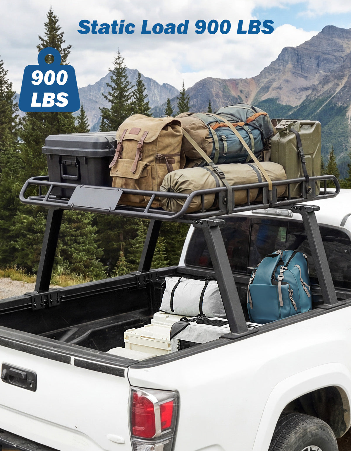 Adventure Utility Rack for Mid-Size Trucks | Heavy-Duty Bed Rack for Camping, Kayaks & Weekend Gear