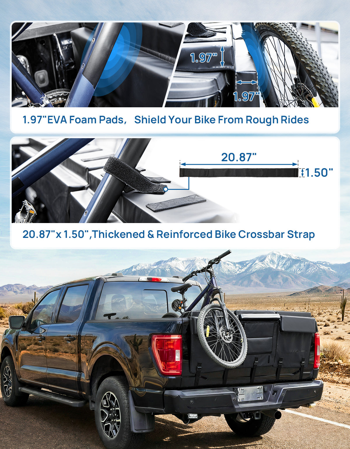 Modular Tailgate Bike Pad for Trucks – Holds 4–9 Bikes