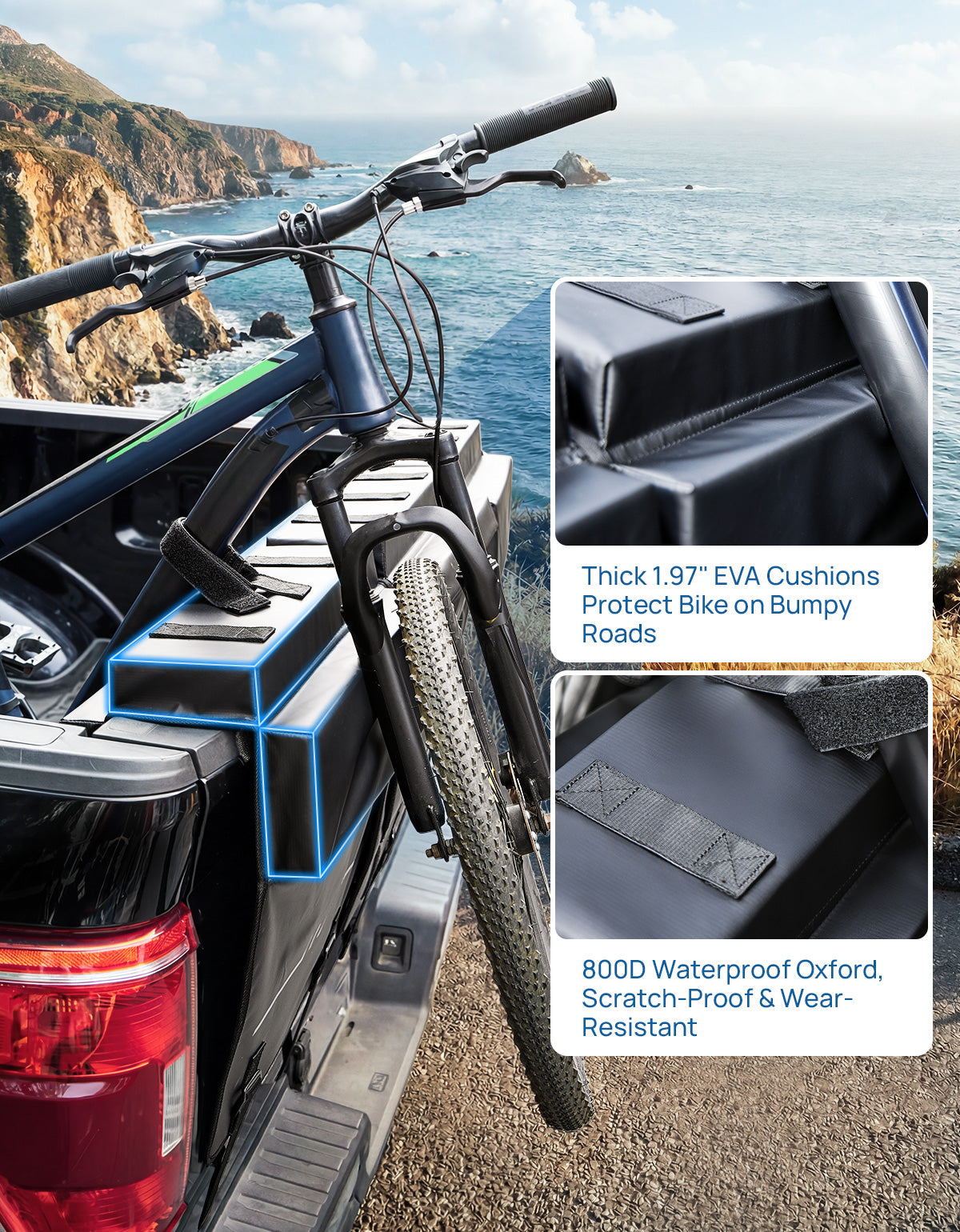 Modular Tailgate Bike Pad for Trucks – Holds 4–9 Bikes